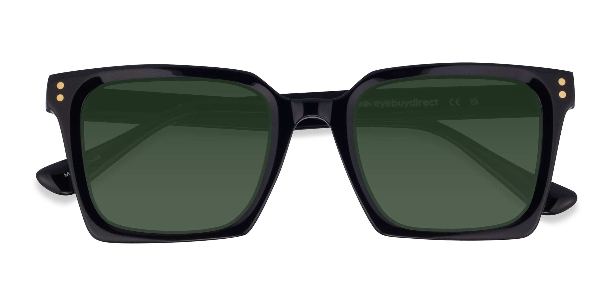 Cabana - Square Solid Black Frame Prescription Sunglasses