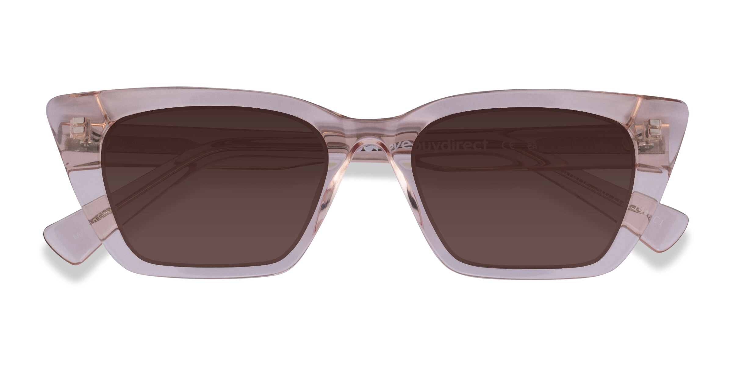 Natalie - Cat Eye Crystal Nude Frame Sunglasses For Women