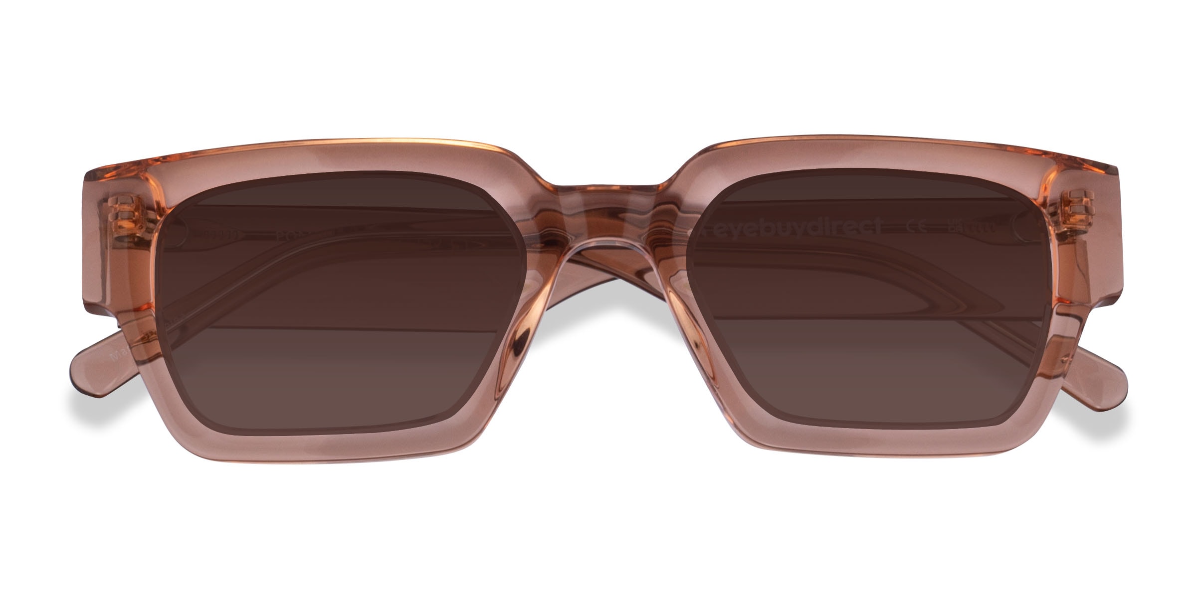 Pomade - Rectangle Translusant Peach Frame Prescription Sunglasses