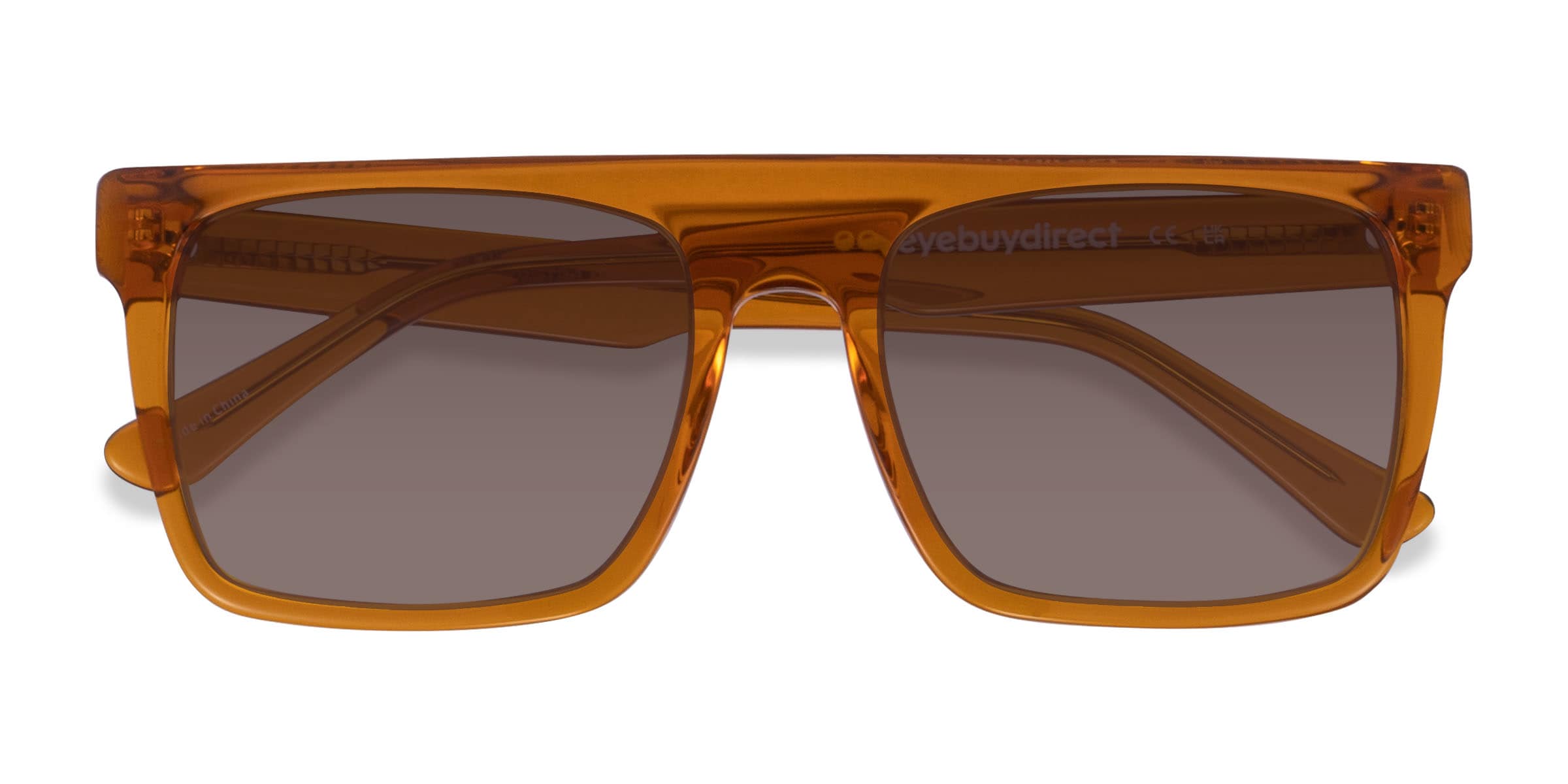Matz - Square Clear Brown Frame Prescription Sunglasses