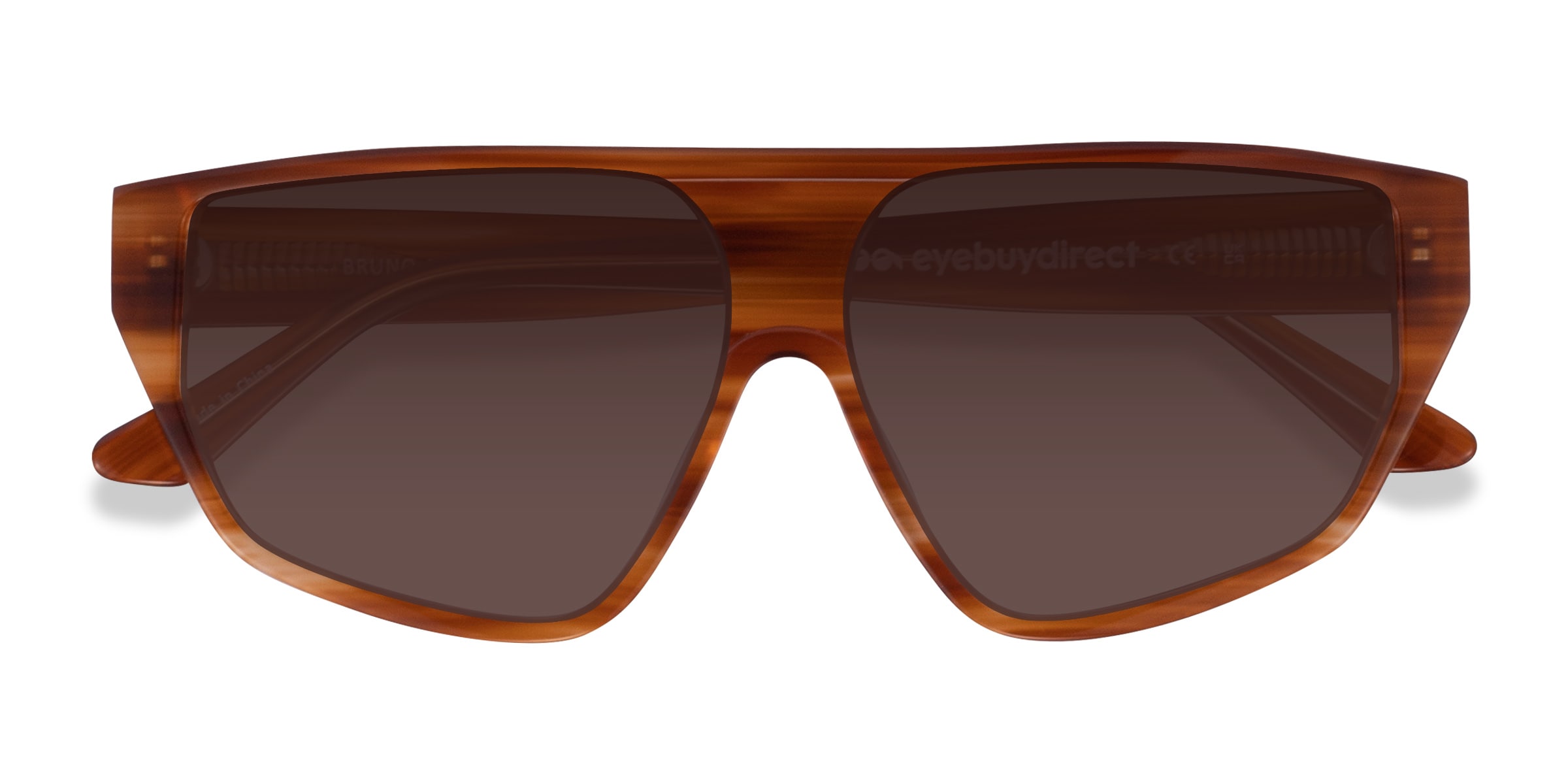 Bruno - Aviator Striped Brown Frame Prescription Sunglasses