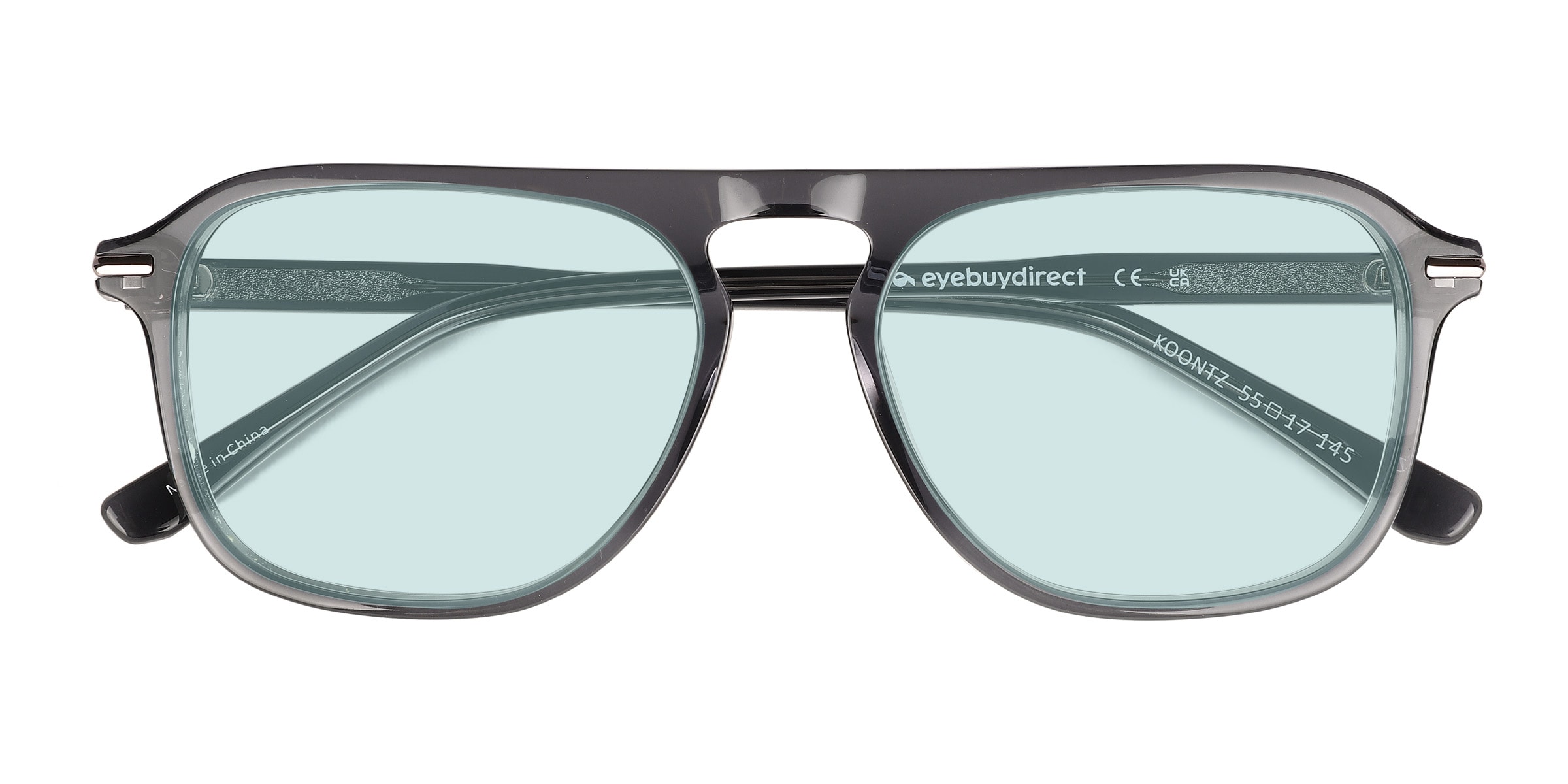 Koontz - Square Crystal Gray Frame Sunglasses For Men