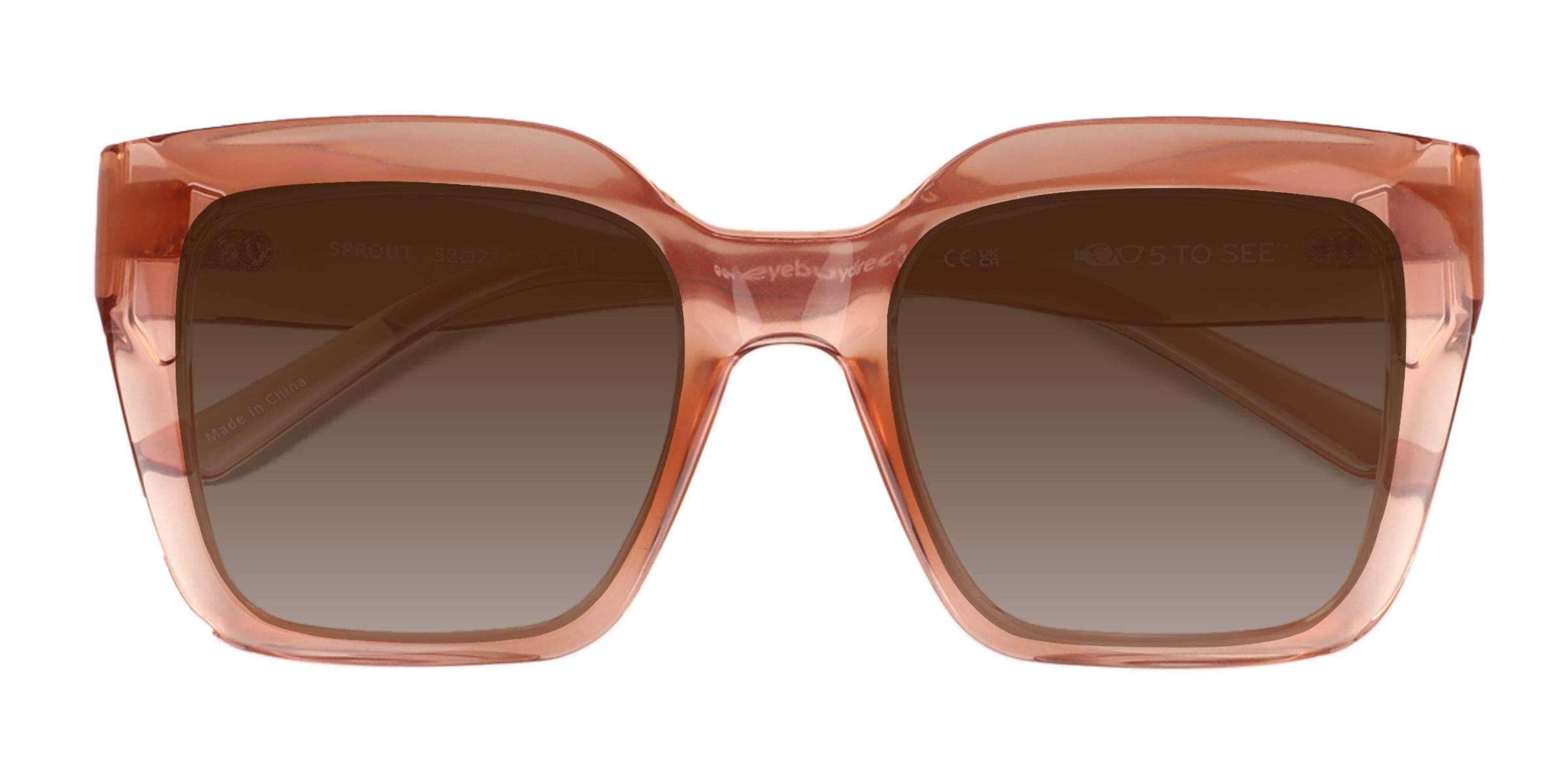 Sprout - Square Crystal Champagne Frame Prescription Sunglasses