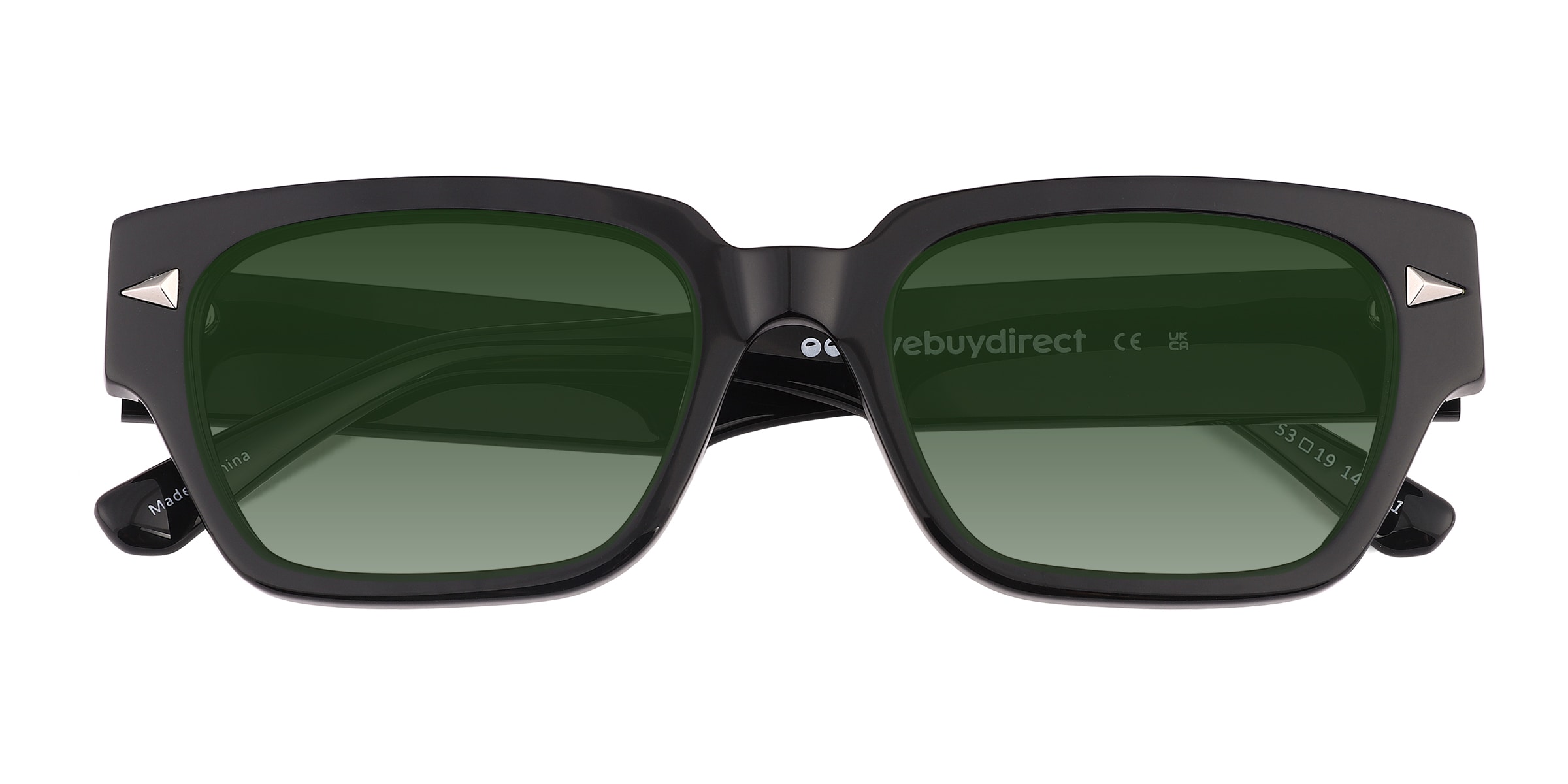 Rambler - Square Black Frame Prescription Sunglasses