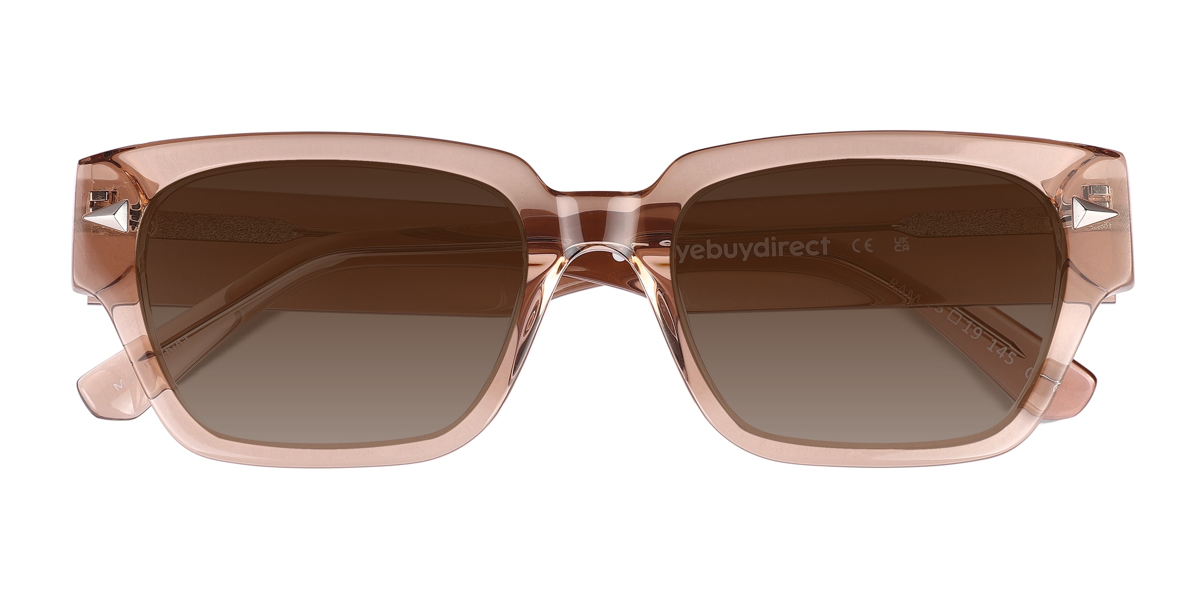 Rambler - Square Crystal Brown Frame Prescription Sunglasses