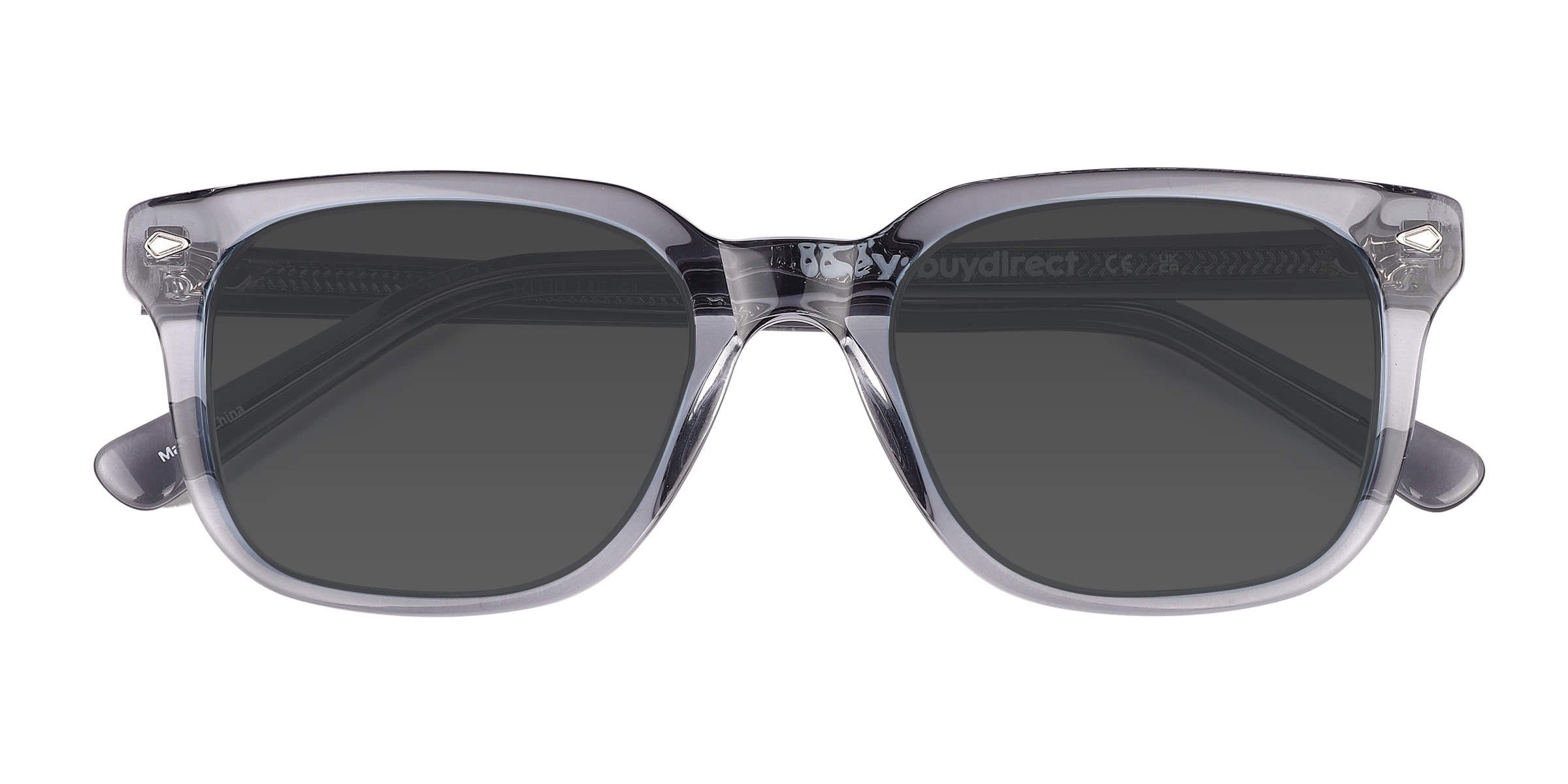Rugby - Round Crystal Blue Gray Frame Prescription Sunglasses