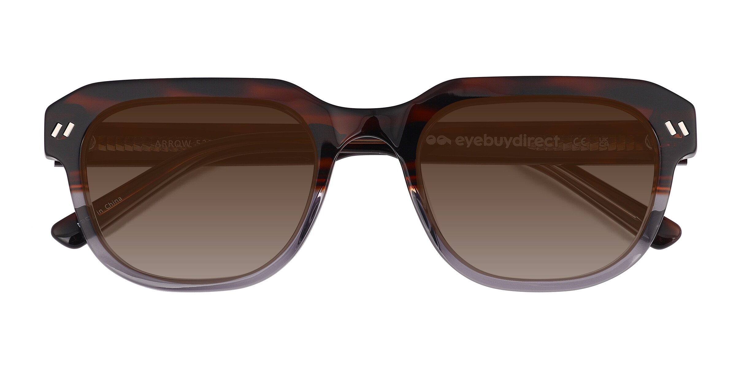 Arrow - Round Tortoise Crystal Gray Frame Prescription Sunglasses