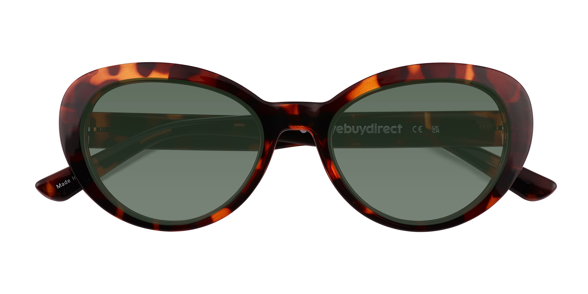 Nyssa - Cat Eye Shiny Tortoise Frame Sunglasses For Women