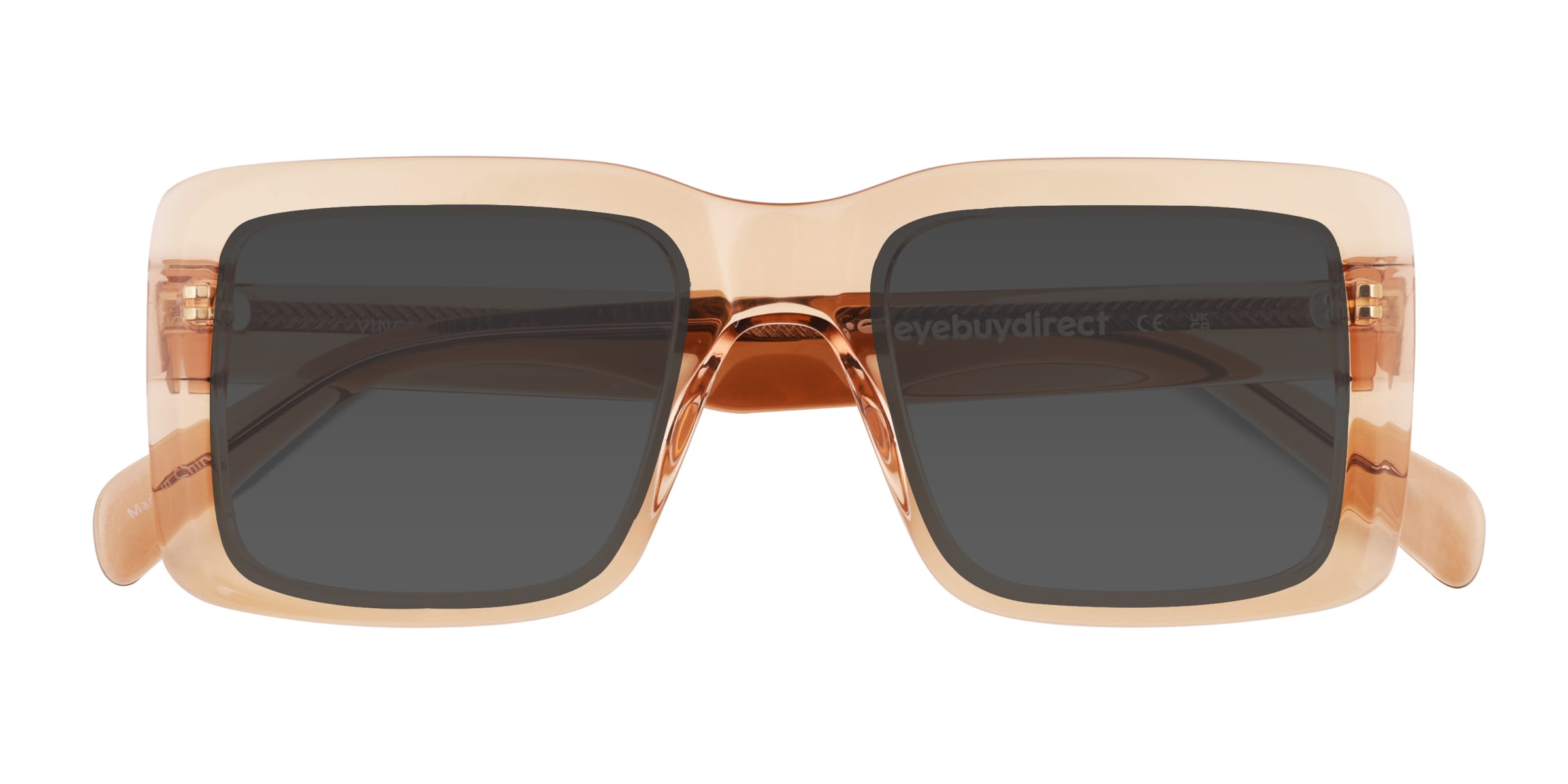 Vinca - Square Crystal Brown Frame Prescription Sunglasses