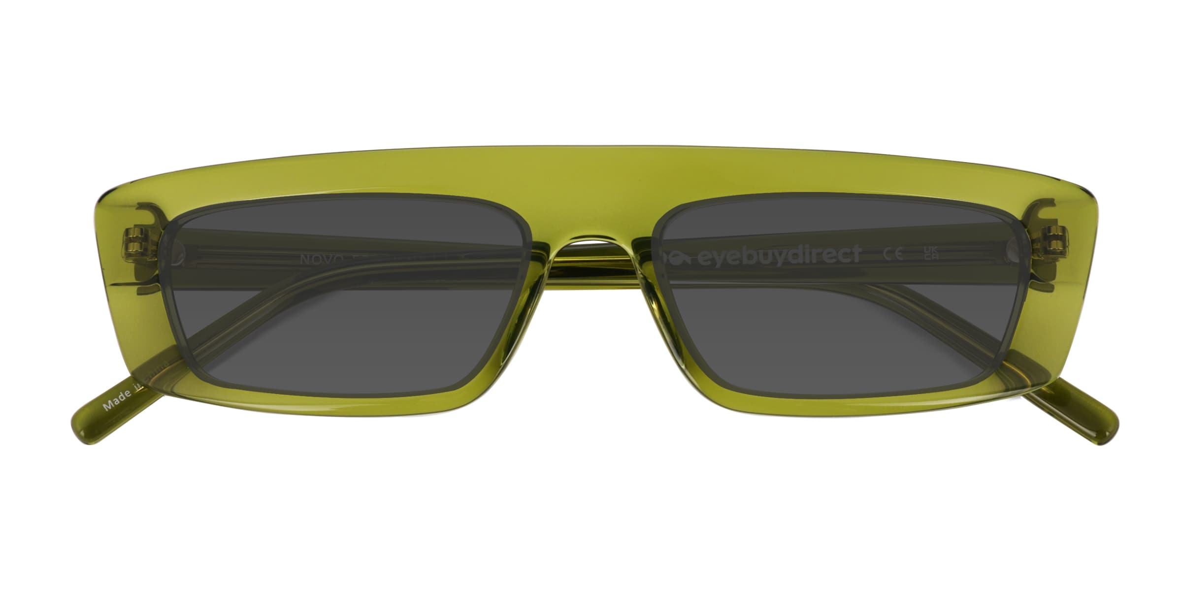 Novo - Rectangle Crystal Olive Green Frame Prescription Sunglasses