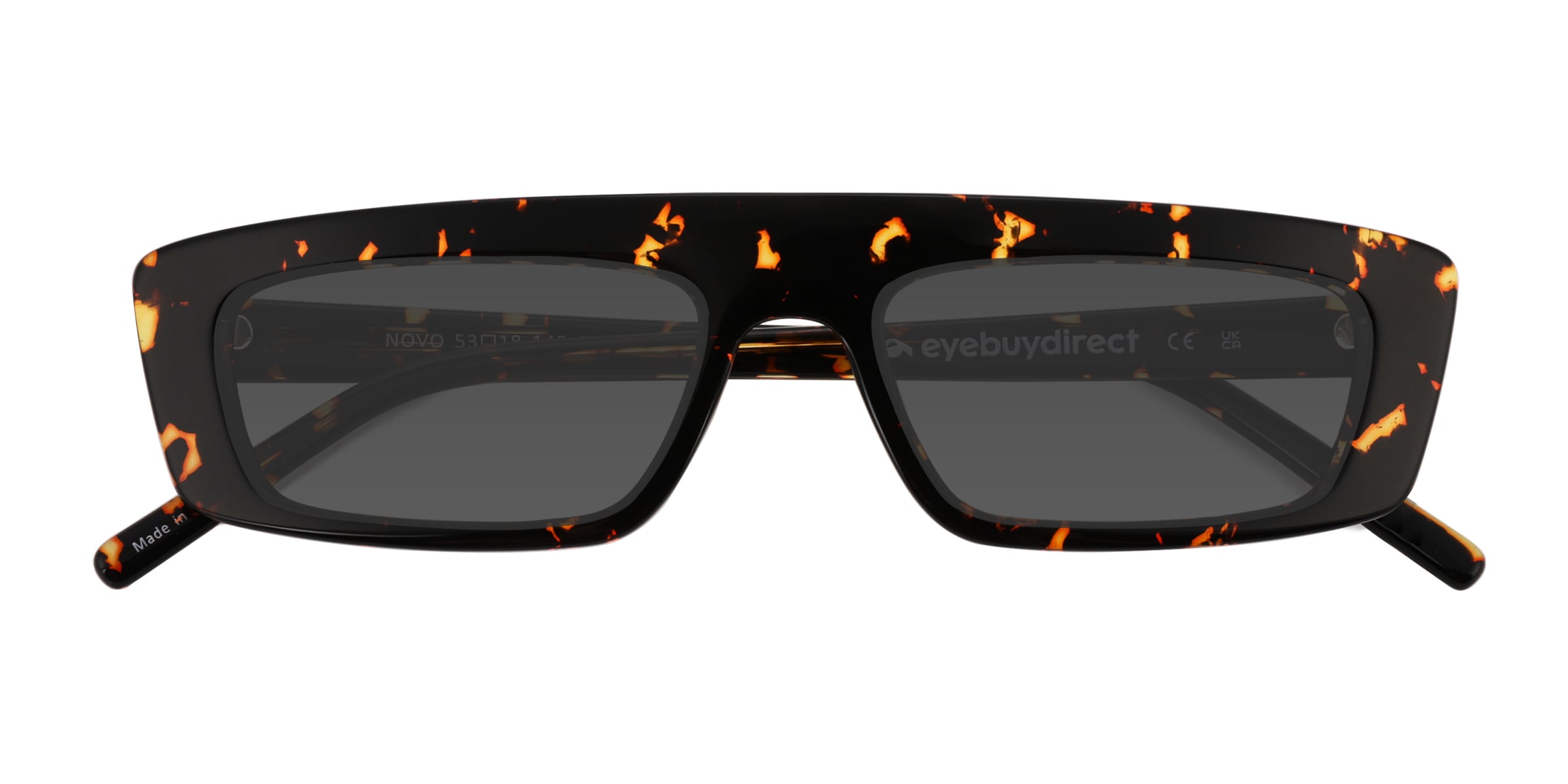 Novo - Rectangle Spotty Tortoise Frame Prescription Sunglasses