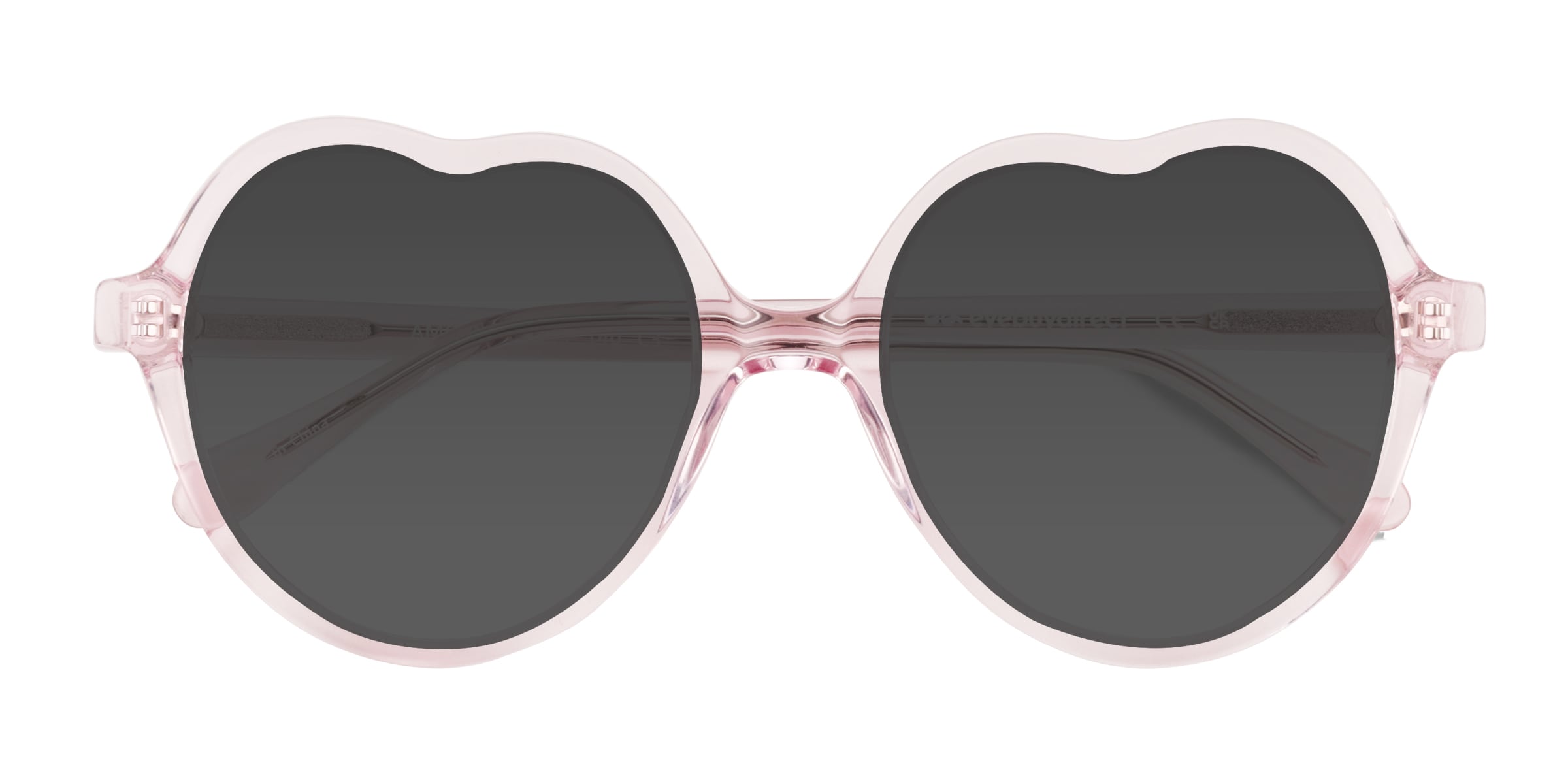 Amora - Heart Crystal Light Pink Frame Sunglasses For Women