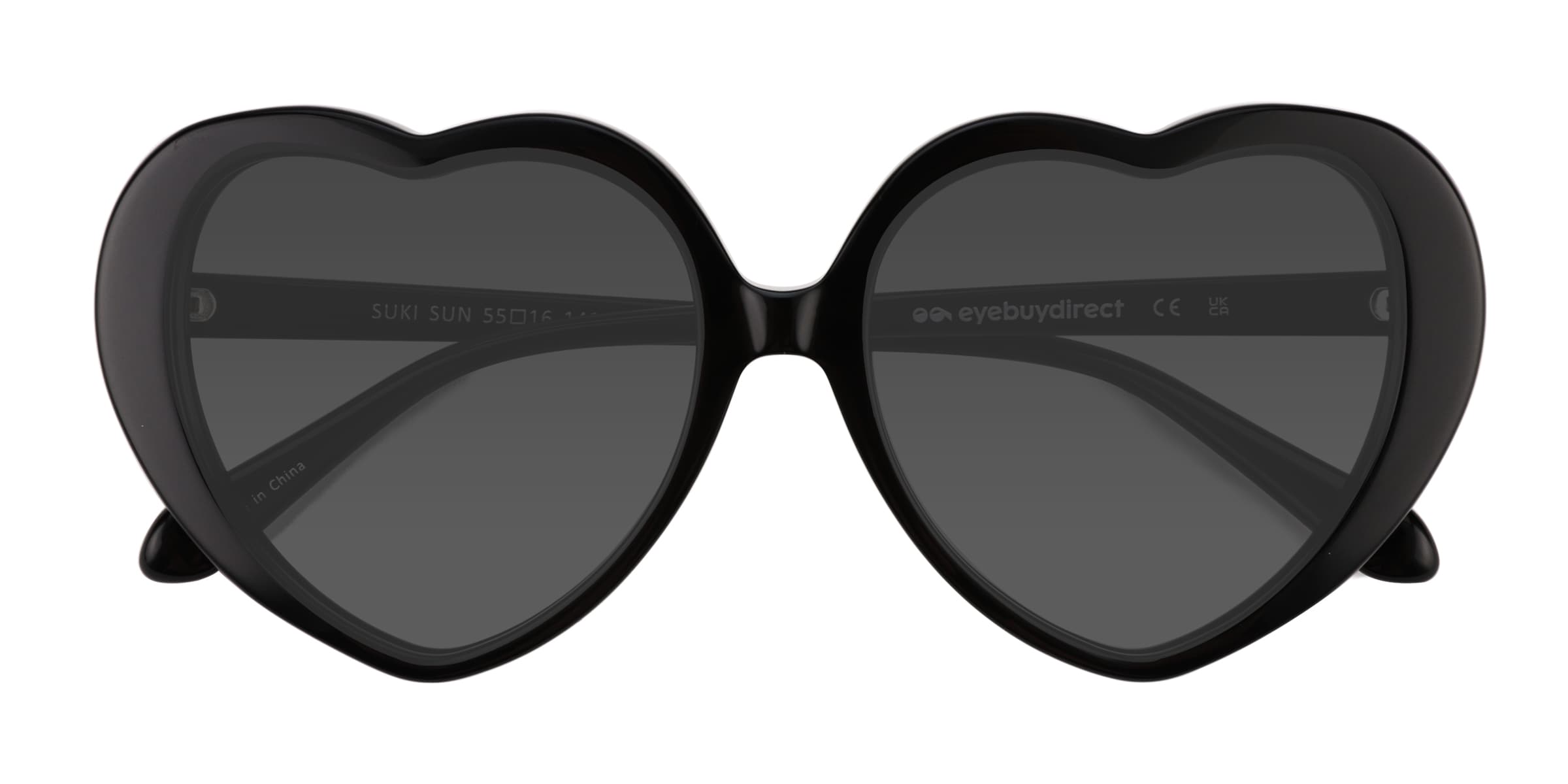 Suki Sun - Heart Black Frame Sunglasses For Women