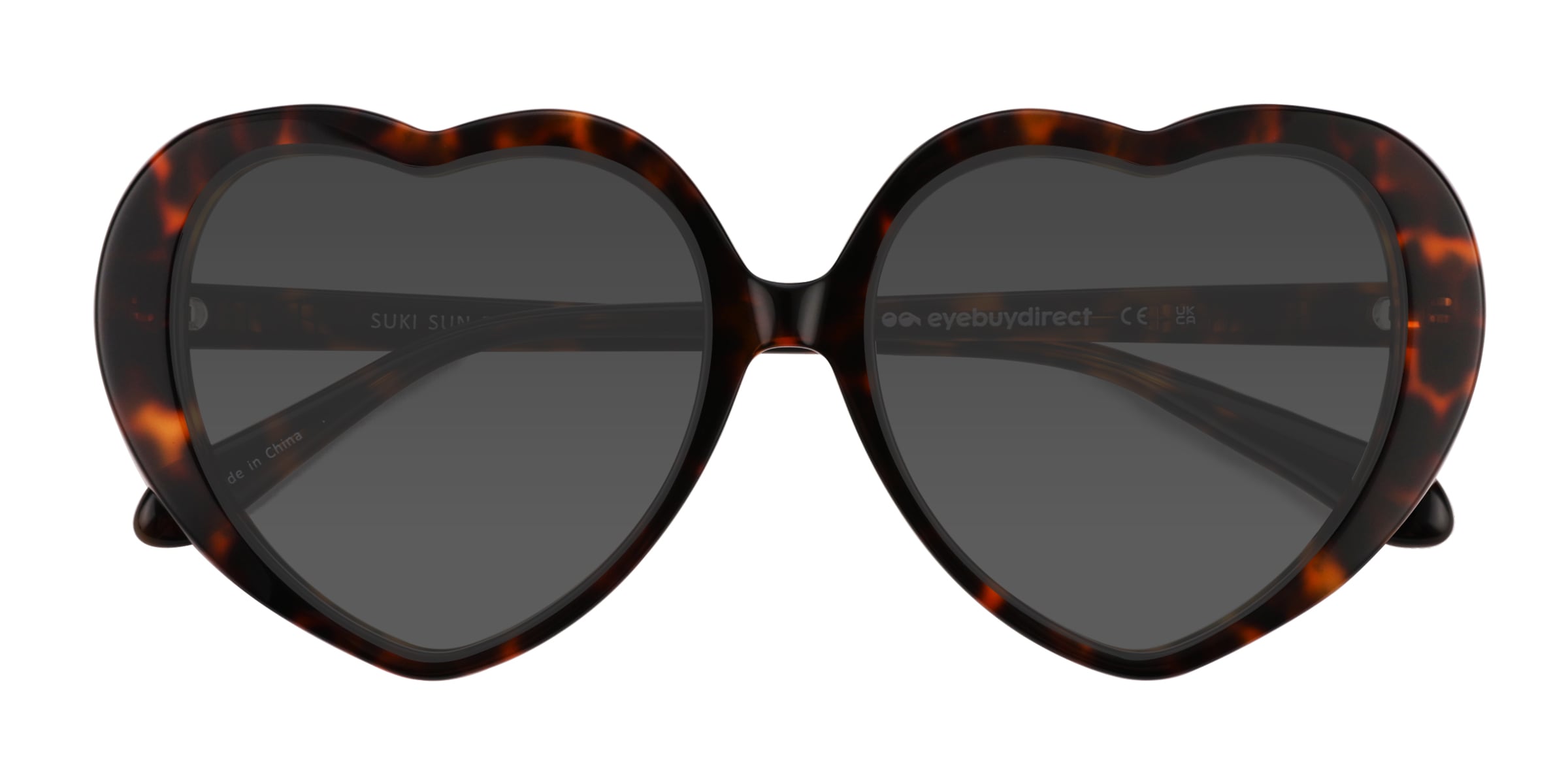 Suki Sun - Heart Tortoise Frame Sunglasses For Women
