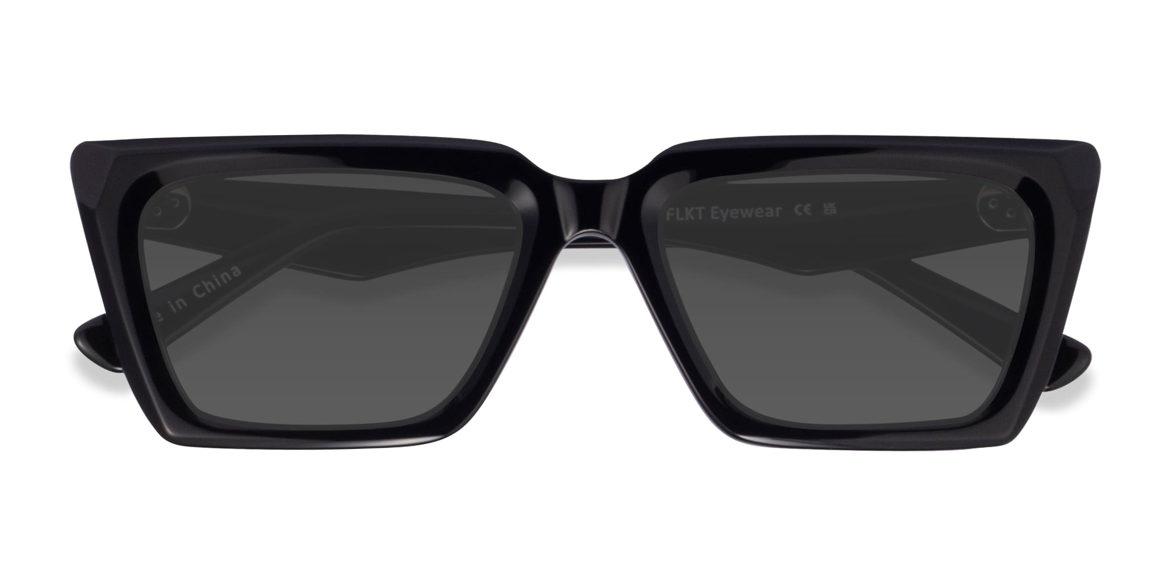 Yara - Rectangle Black Frame Prescription Sunglasses