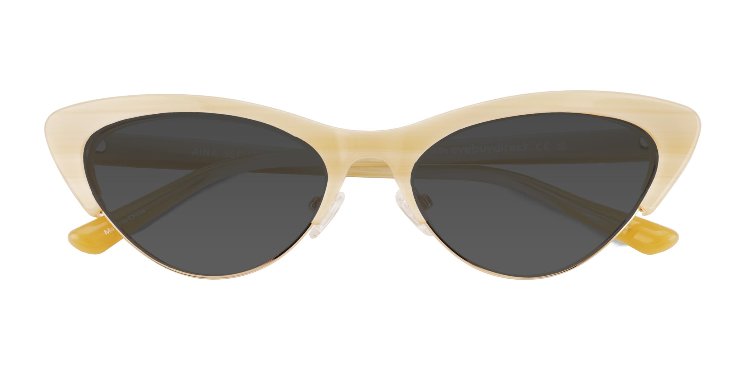 Aina - Cat Eye Striped Brown Frame Prescription Sunglasses