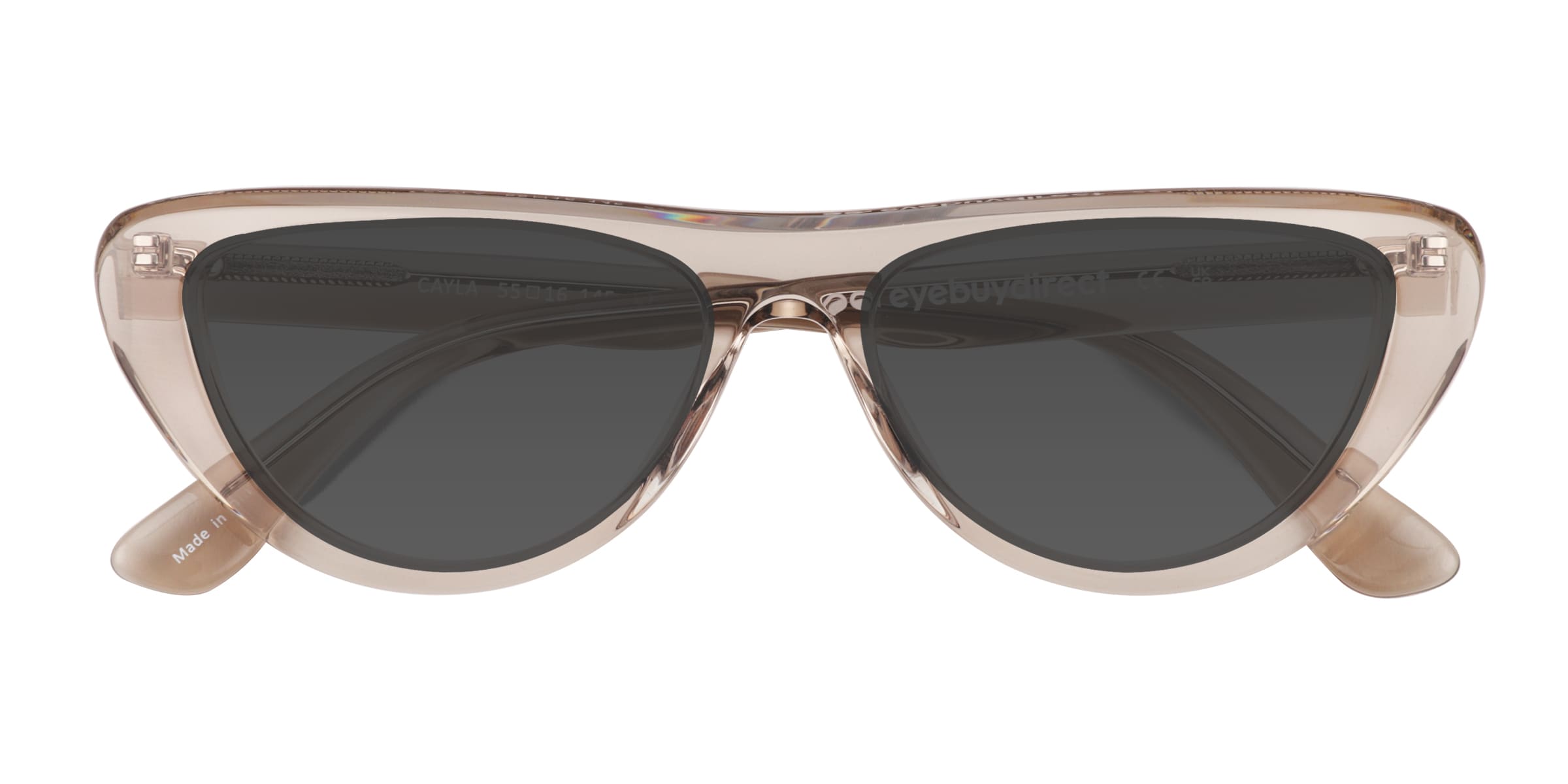 Cayla - Cat Eye Crystal Gray Frame Sunglasses For Men
