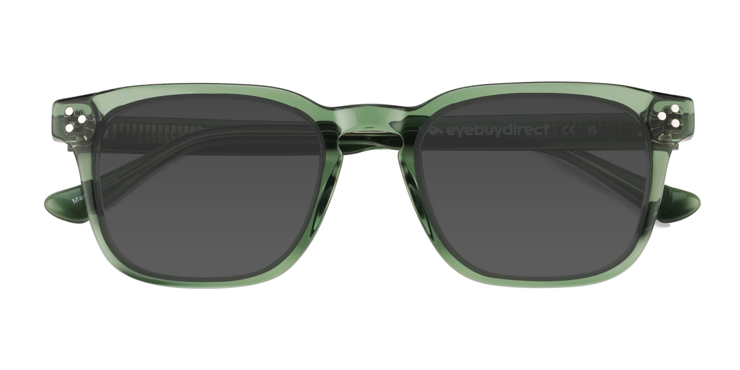 Percept - Rectangle Crystal Green Frame Prescription Sunglasses