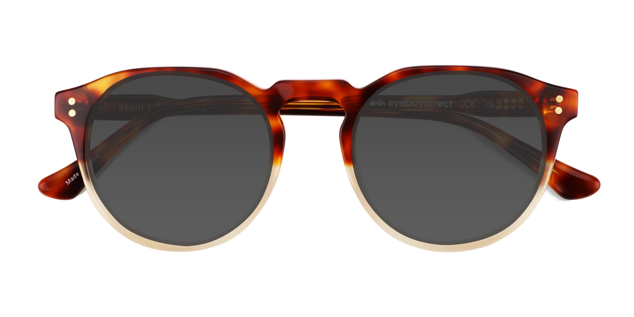 Begin - Round Gradient Tortoise Frame Prescription Sunglasses
