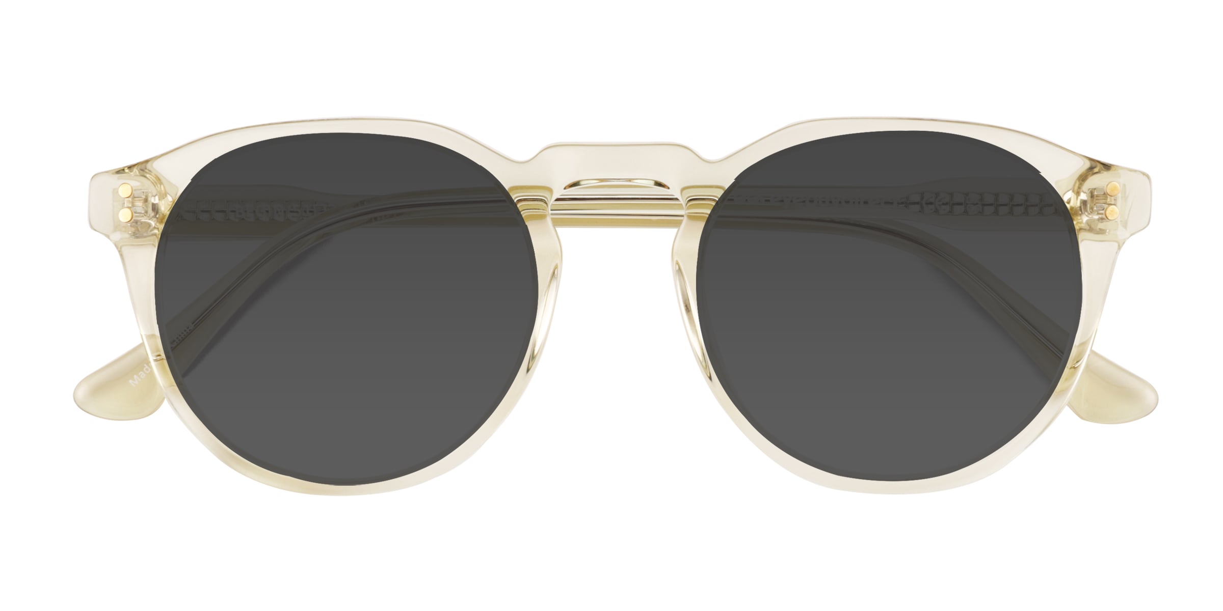 Begin - Round Crystal Yellow Frame Prescription Sunglasses