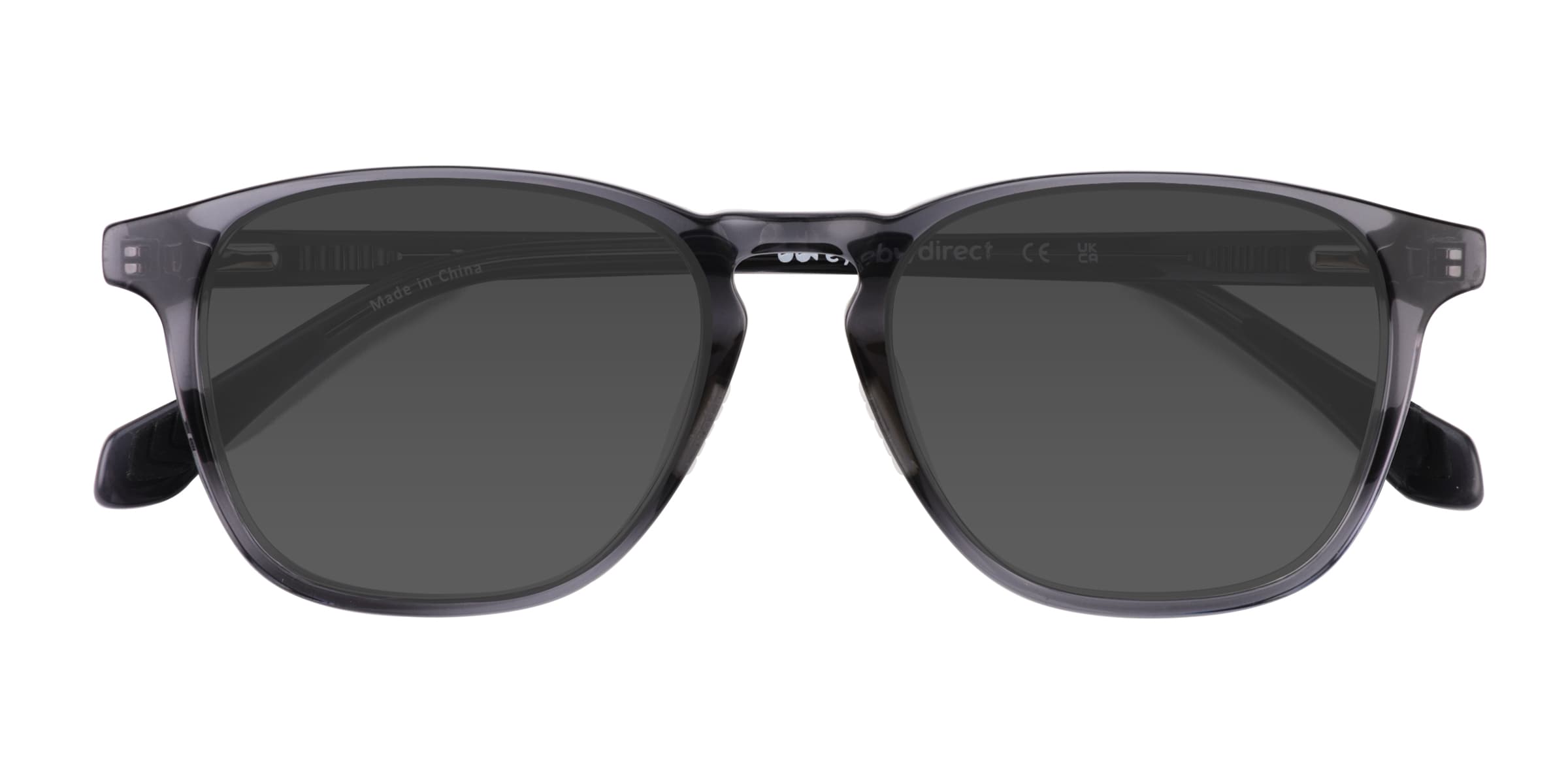Tackle - Square Crystal Dark Gray Frame Prescription Sunglasses