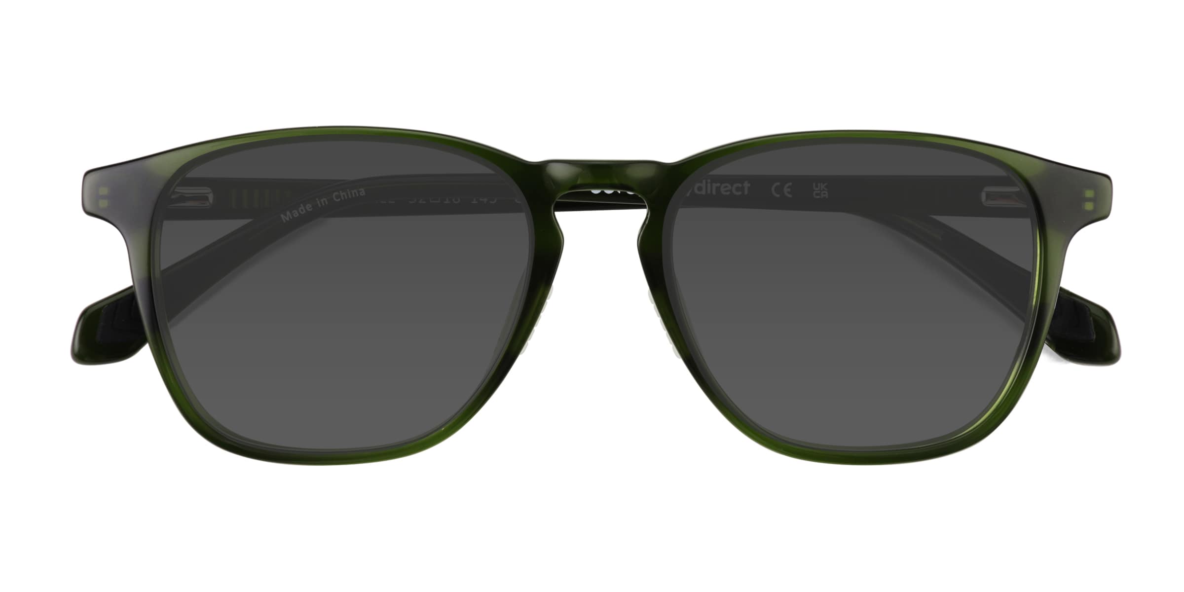 Tackle - Square Crystal Green Frame Prescription Sunglasses