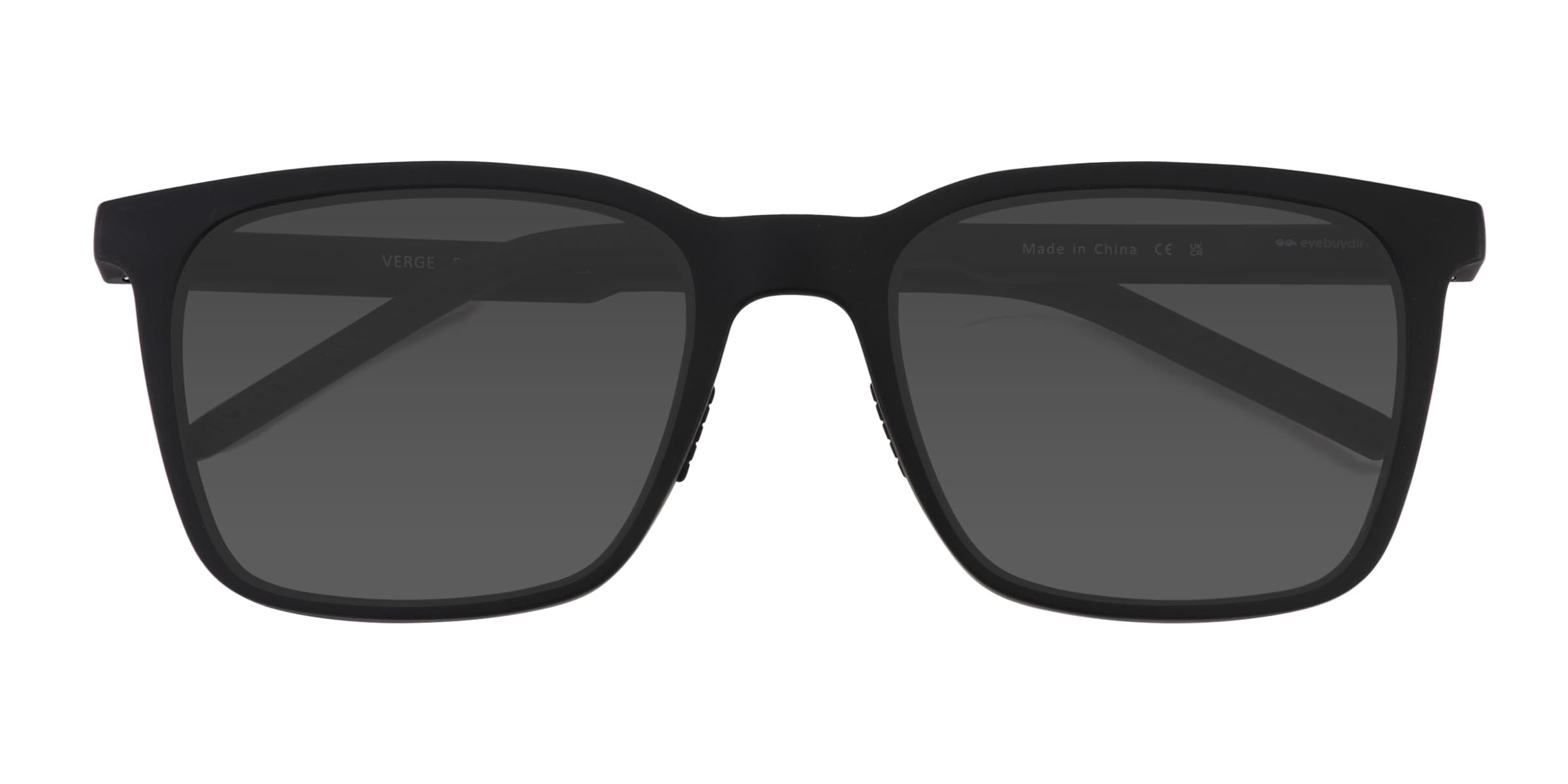 Verge - Square Matte Black Frame Prescription Sunglasses
