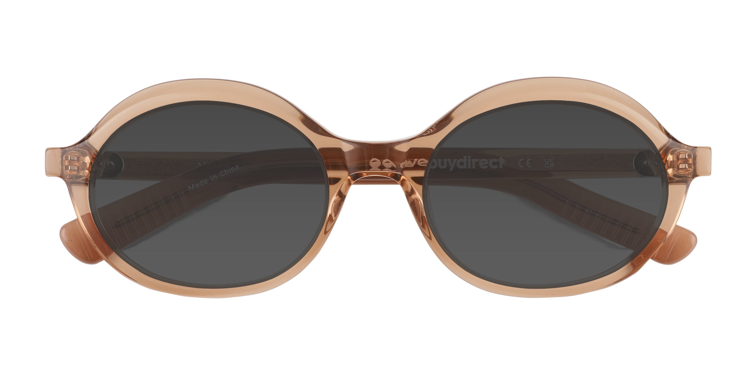 Melva - Oval Clear Brown Frame Sunglasses For Women
