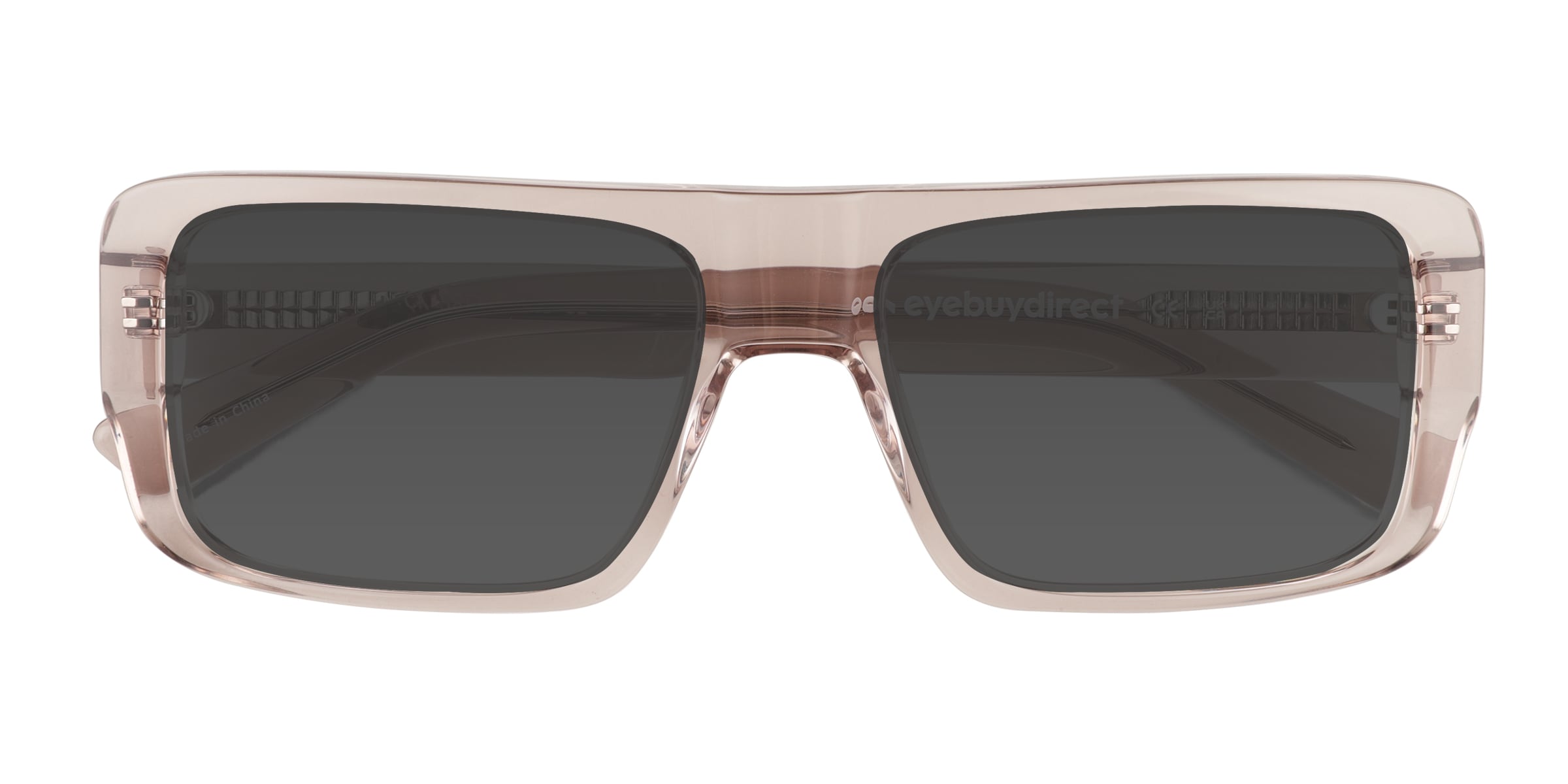 Nick - Square Clear Brown Frame Prescription Sunglasses
