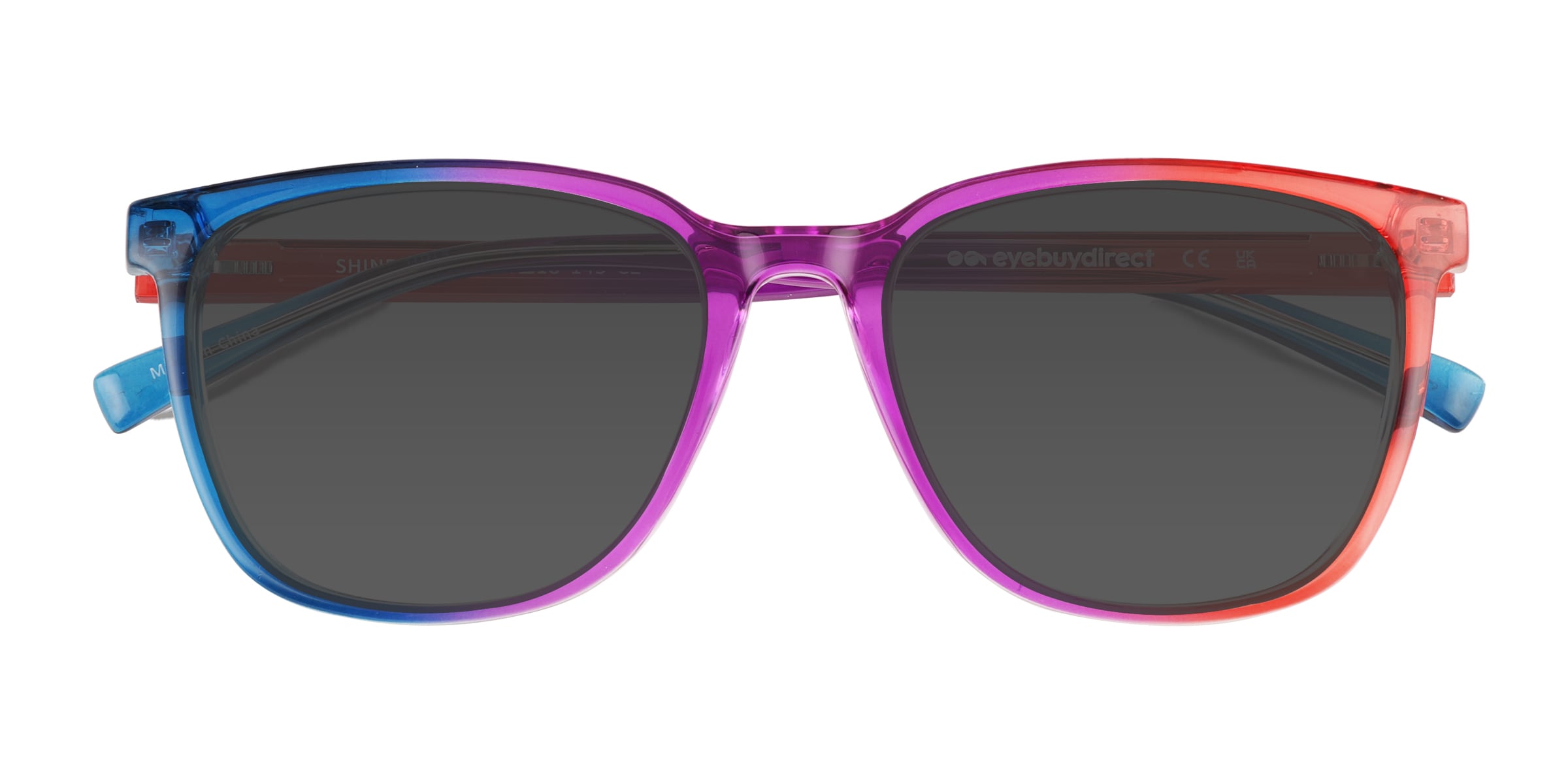 Shine Bright - Square Purple Orange Rainbow Frame Prescription Sunglasses