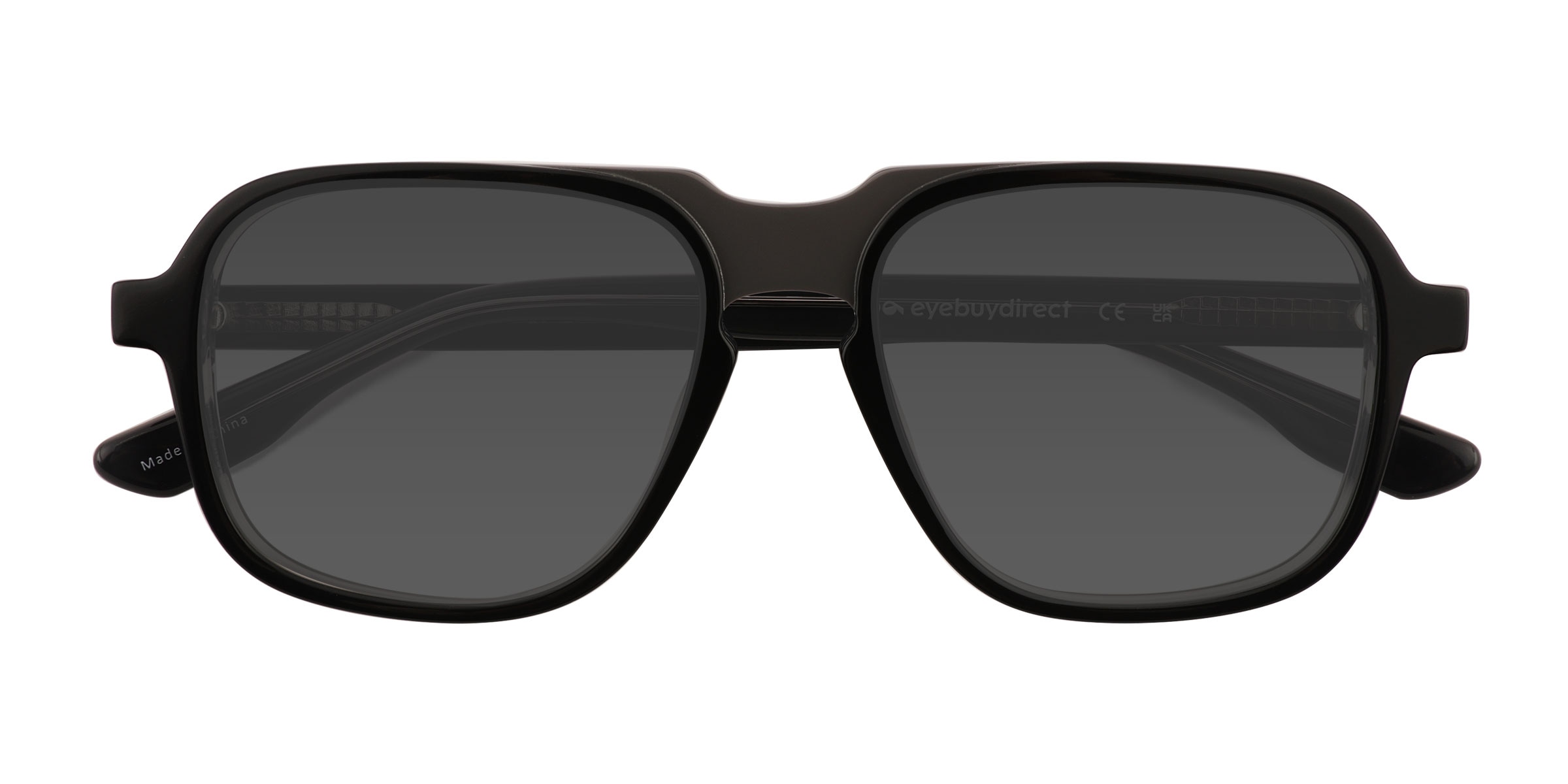 Abyss - Aviator Clear Gray Black Frame Sunglasses For Men