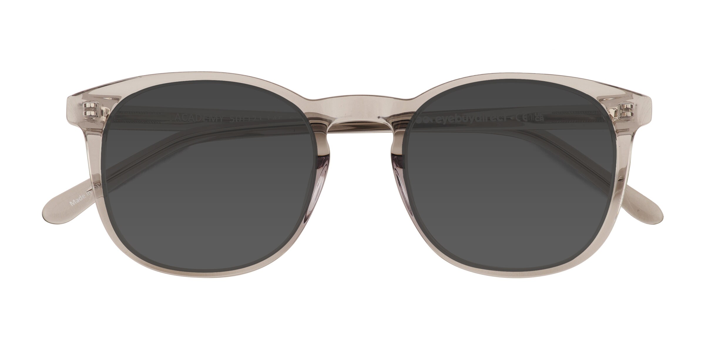 Academy - Round Clear Gray Frame Prescription Sunglasses