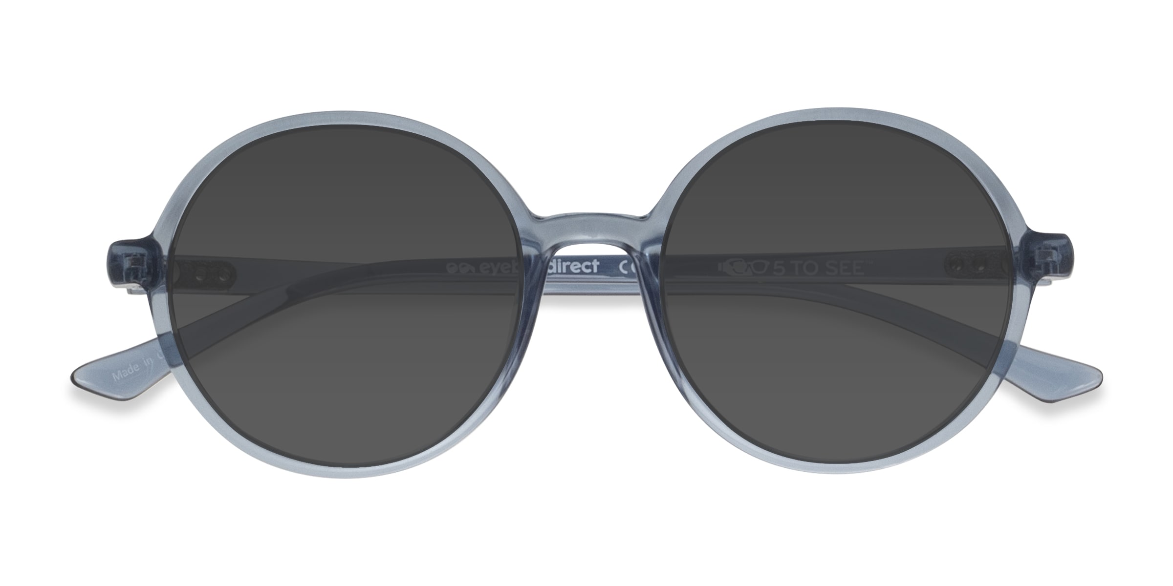 Dayglow - Round Clear Blue Frame Prescription Sunglasses