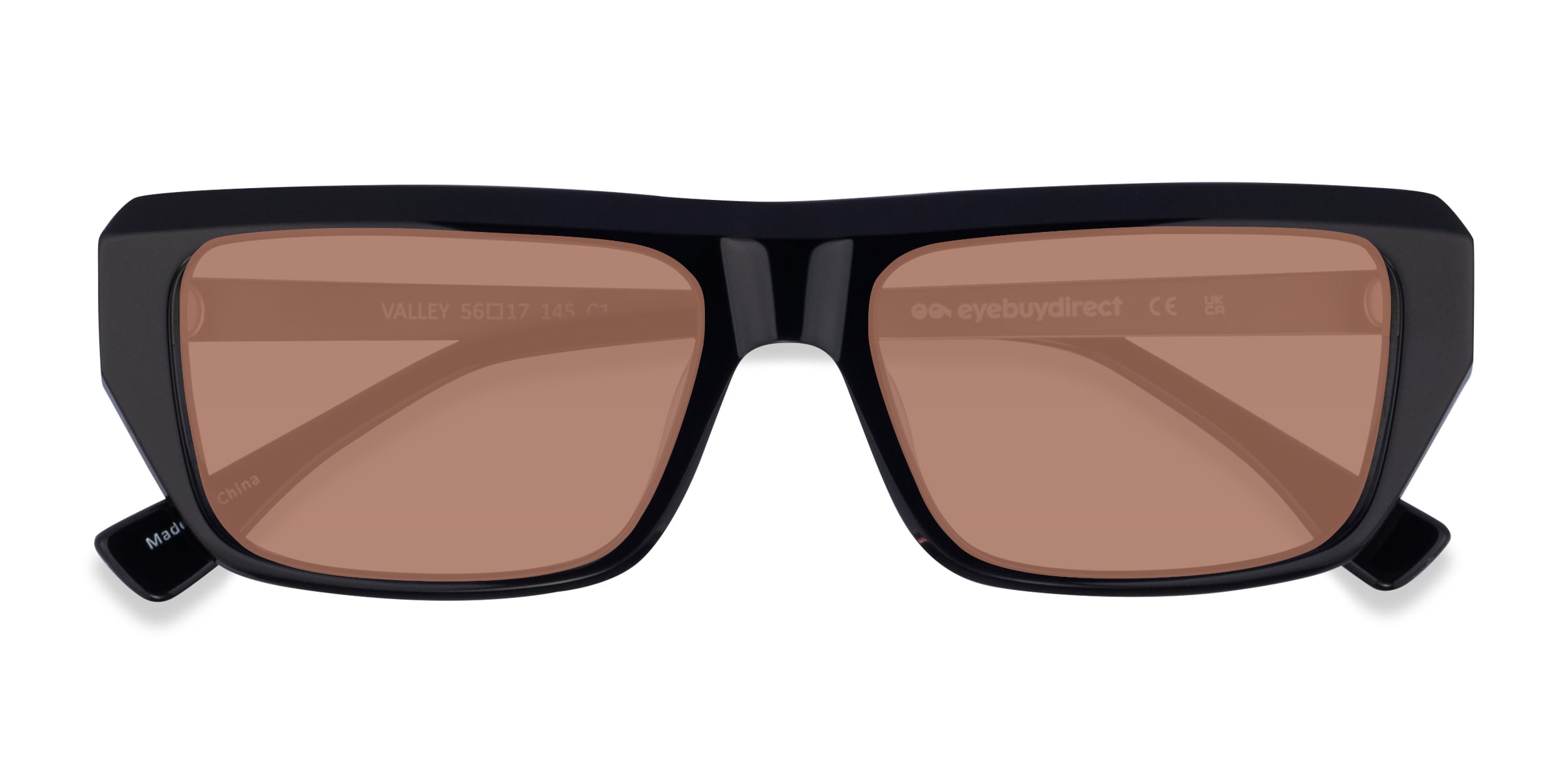 Valley - Rectangle Black Frame Prescription Sunglasses