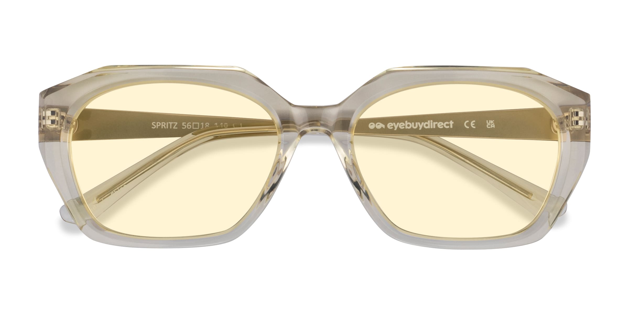 Spritz - Geometric Yellow Translusant Frame Prescription Sunglasses