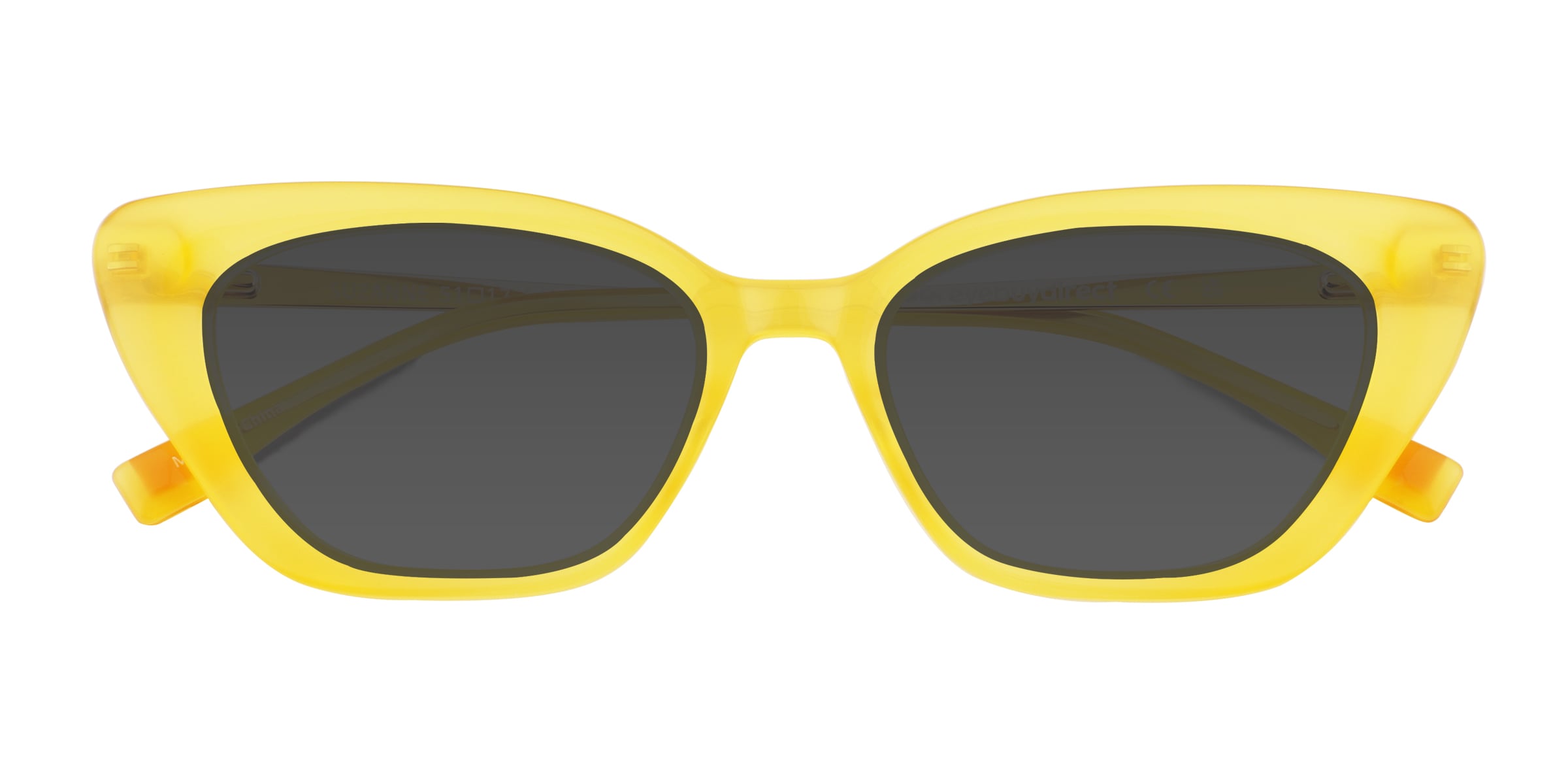 Suzanne - Cat Eye Yellow Frame Sunglasses For Women