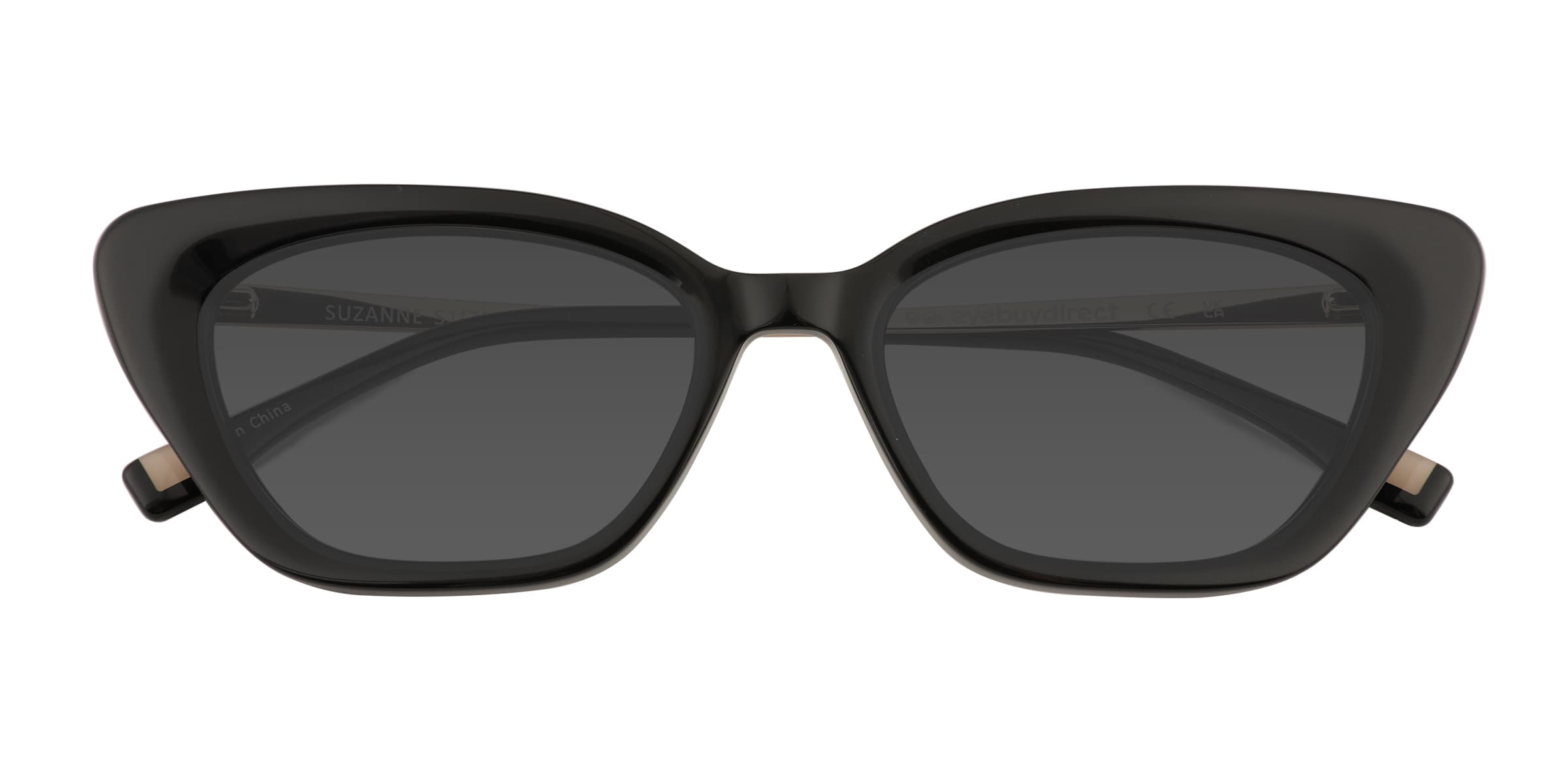 Suzanne - Cat Eye Black Frame Sunglasses For Women