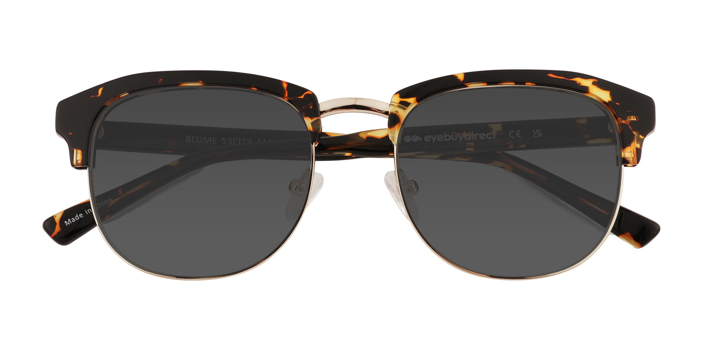 Blume - Browline Spotty Tortoise Gold Frame Prescription Sunglasses
