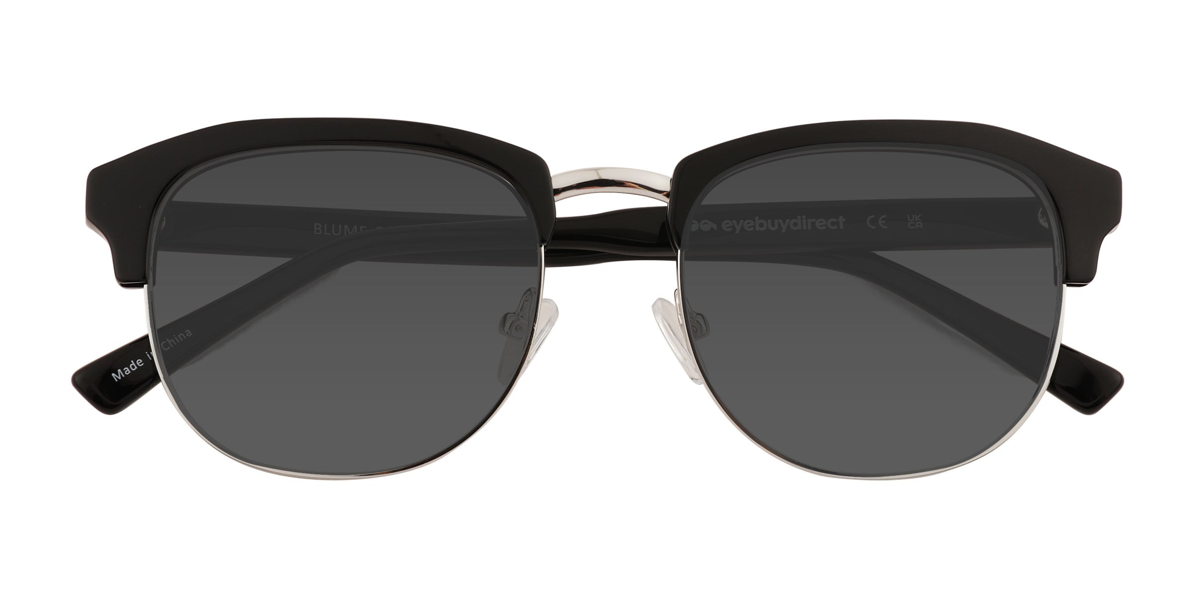 Blume - Browline Black Silver Frame Prescription Sunglasses