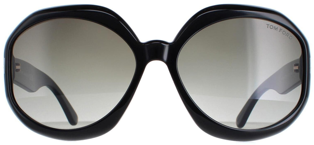 TOM FORD GEORGIA-02 01B Oval Sunglasses - Black
