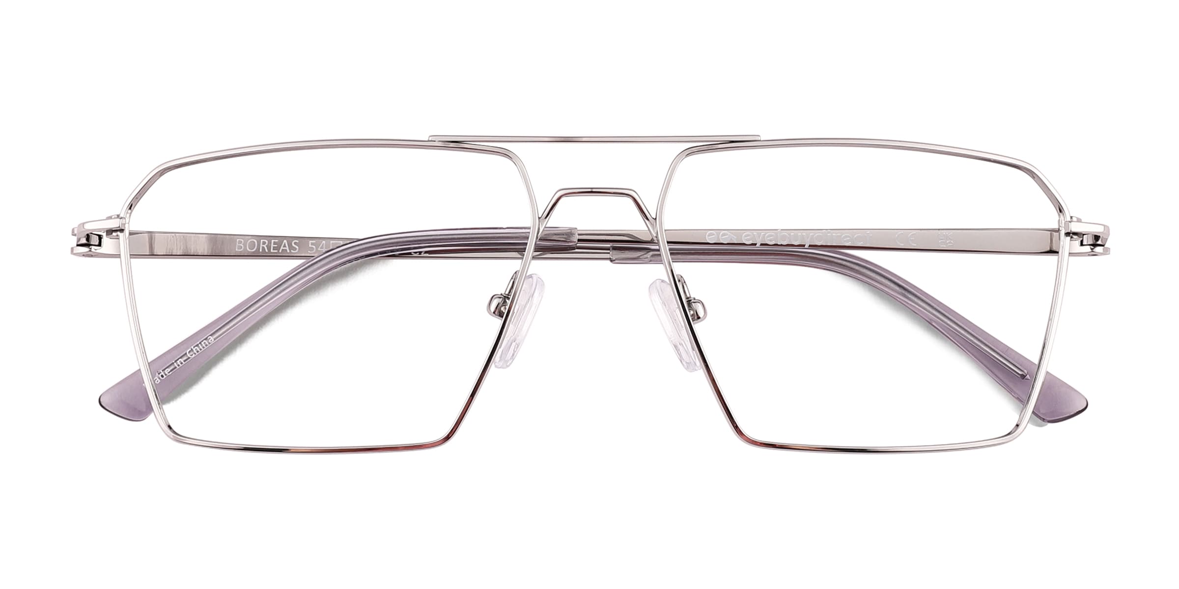Boreas Aviator Shiny Silver Glasses for Men