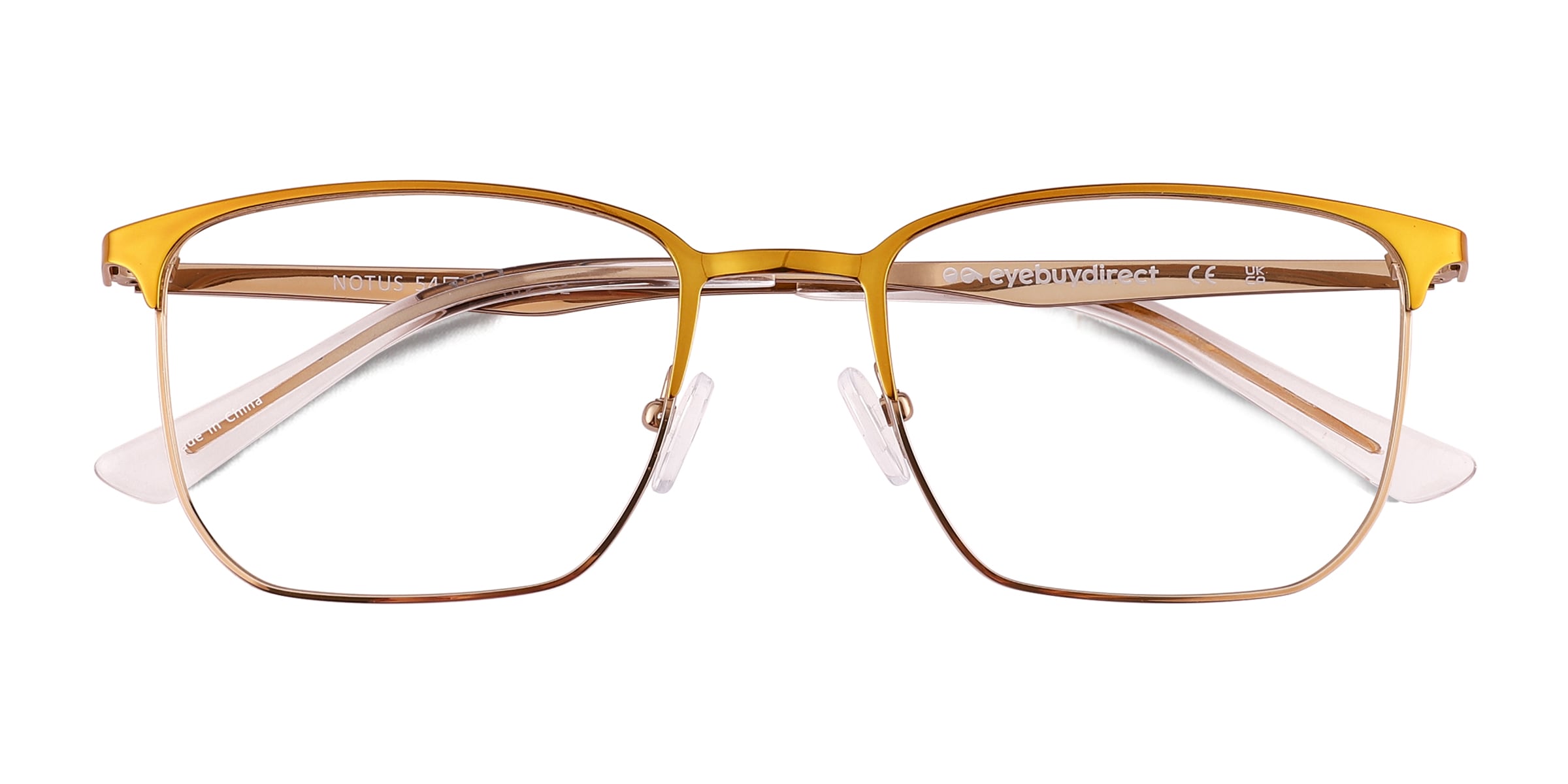 Notus Rectangle Shiny Gold Glasses for Men