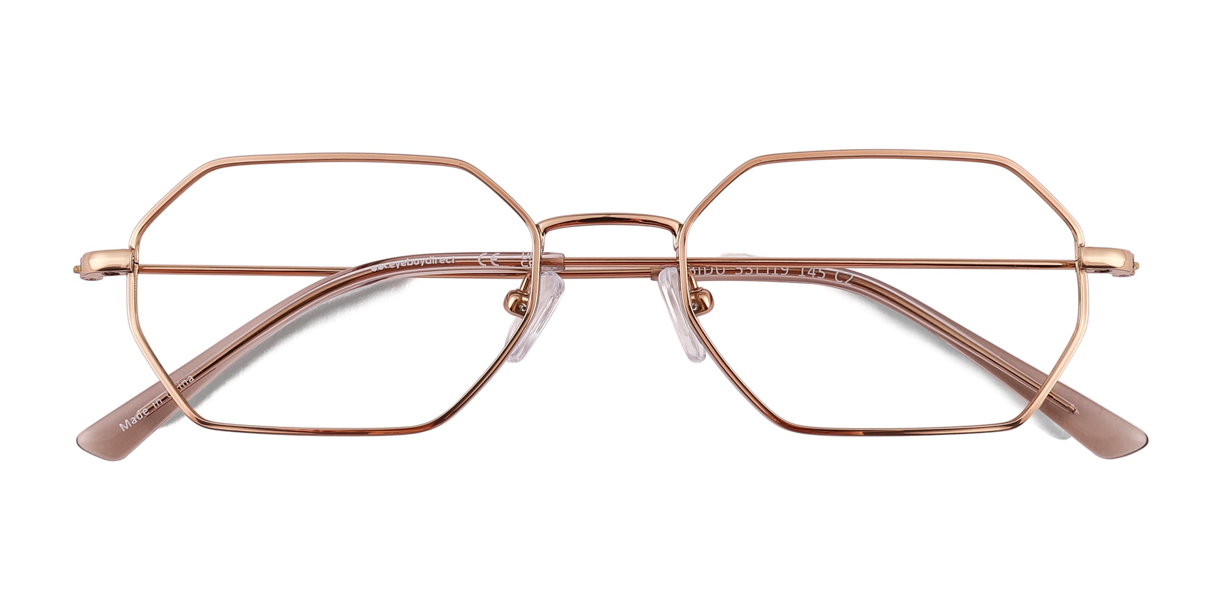 Bidu Geometric Shiny Gold Full Rim Eyeglasses