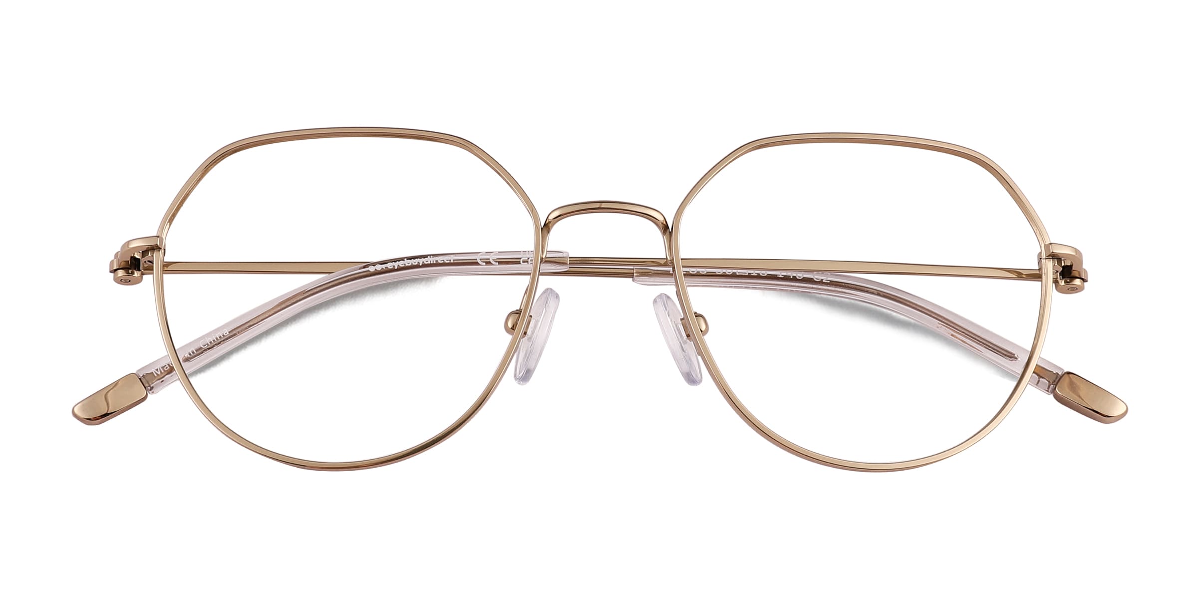 Zeus Round Shiny Gold Full Rim Eyeglasses