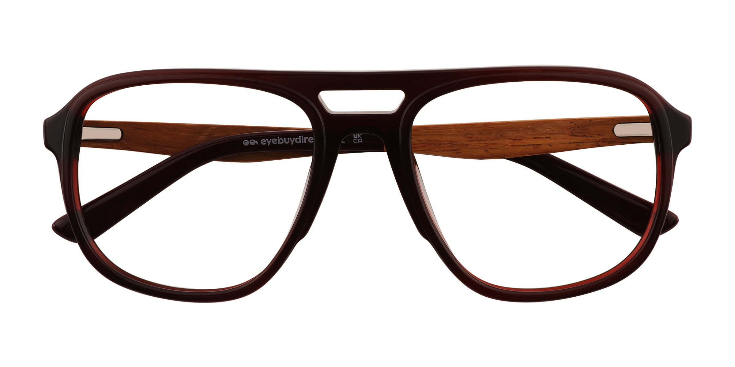 Twig Aviator Crystal Dark Red Glasses for Men